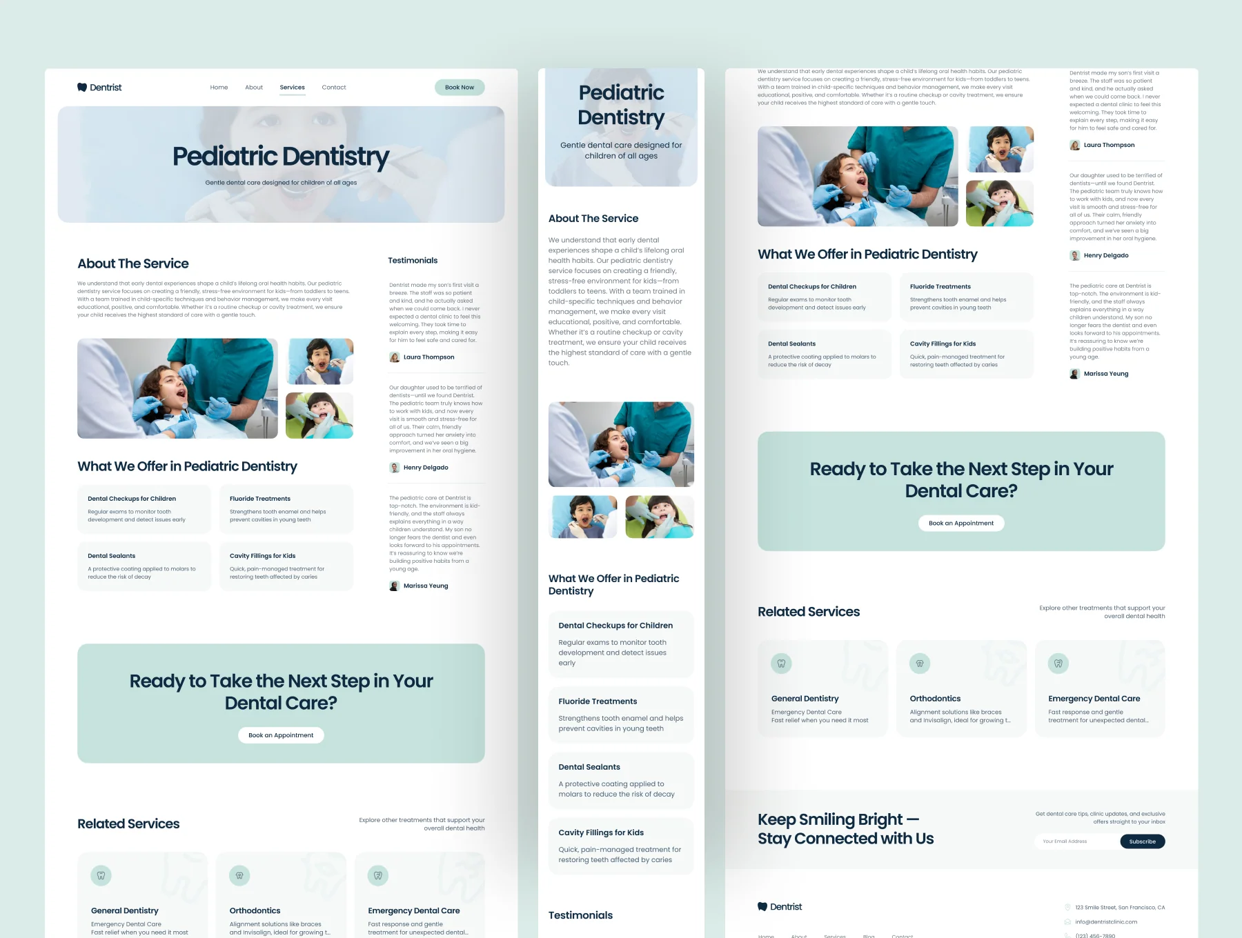 Dentrist - Dental Clinic Website UI Figma Template 4