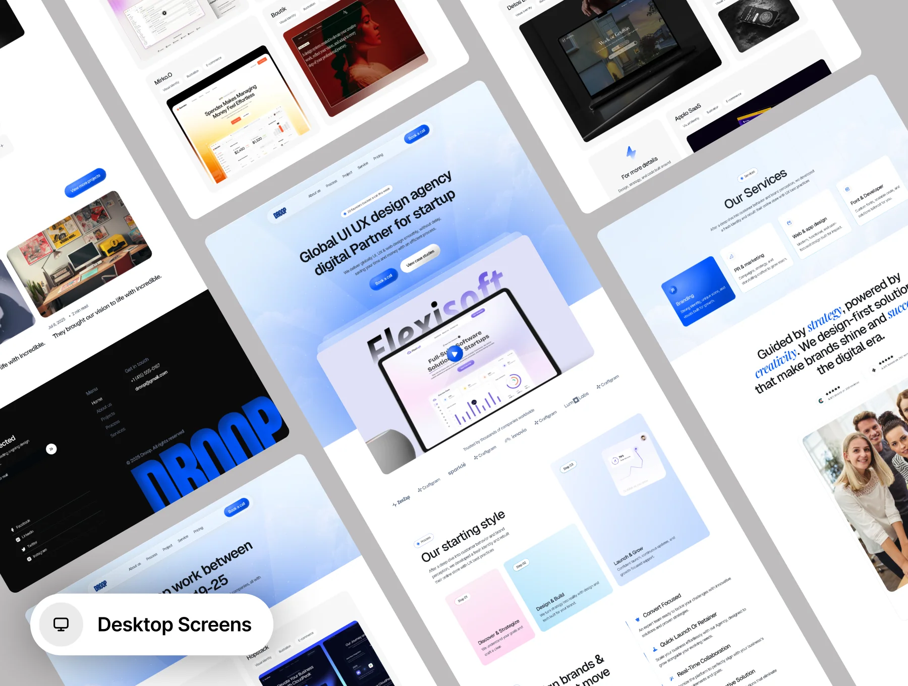 Design Agency Website Design UI Template - Droop 2