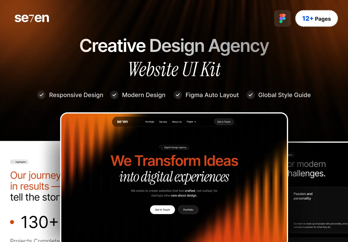 Design Agency Website Template - Se7en