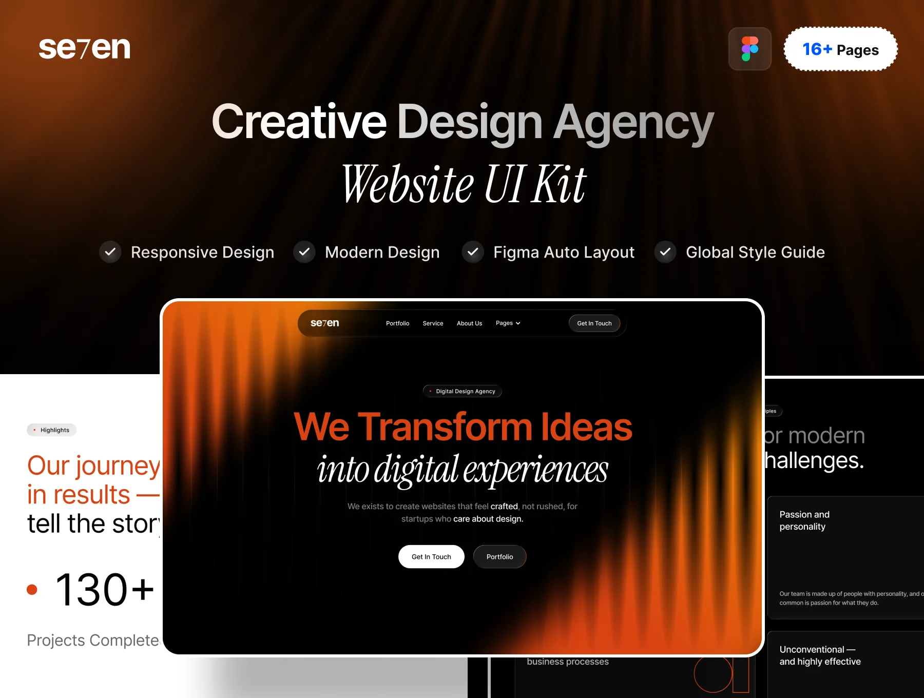 Design Agency Website Template - Se7en