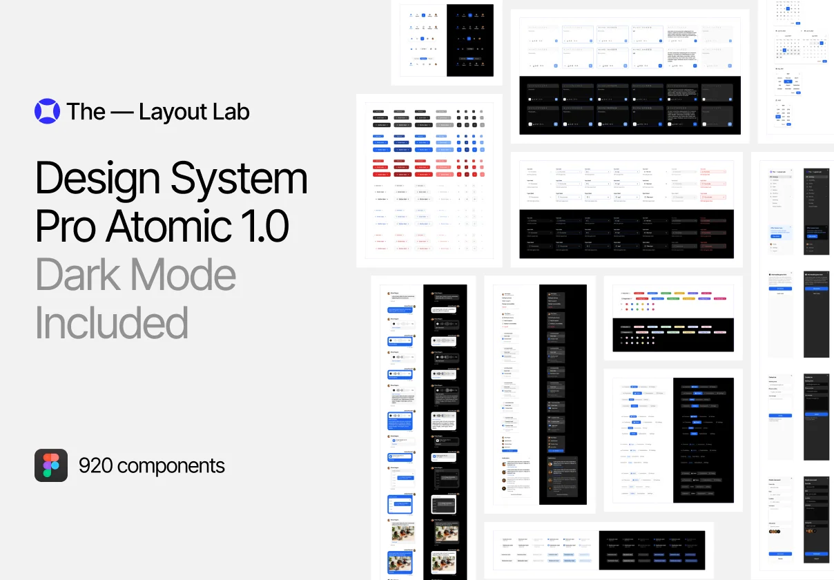 Design System Pro Atomic 1.0 - Dark Mode Included