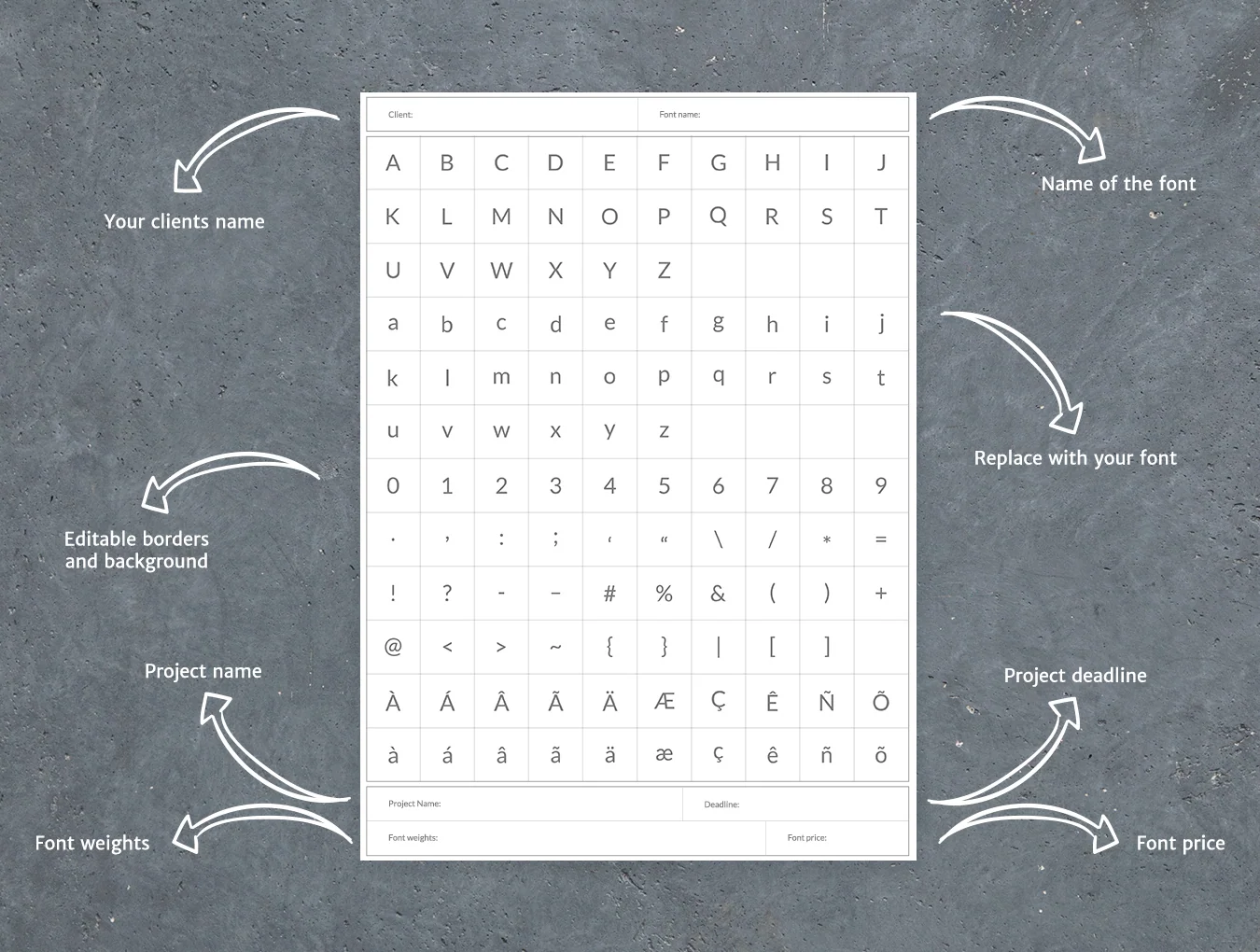 Designers Font Table 3