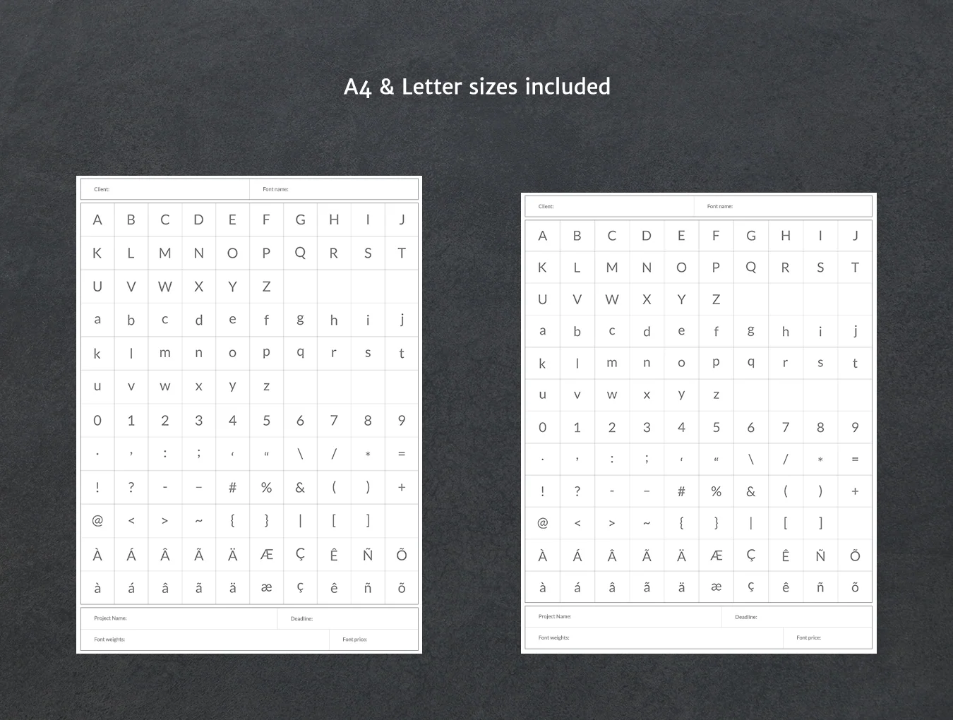 Designers Font Table 4