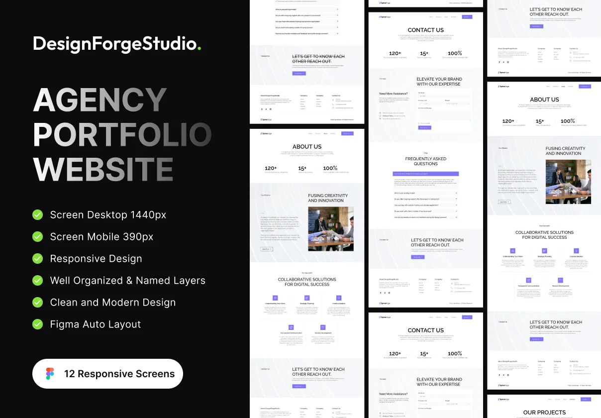 DesignForgeStudio - Digital Agency Website UI Kit