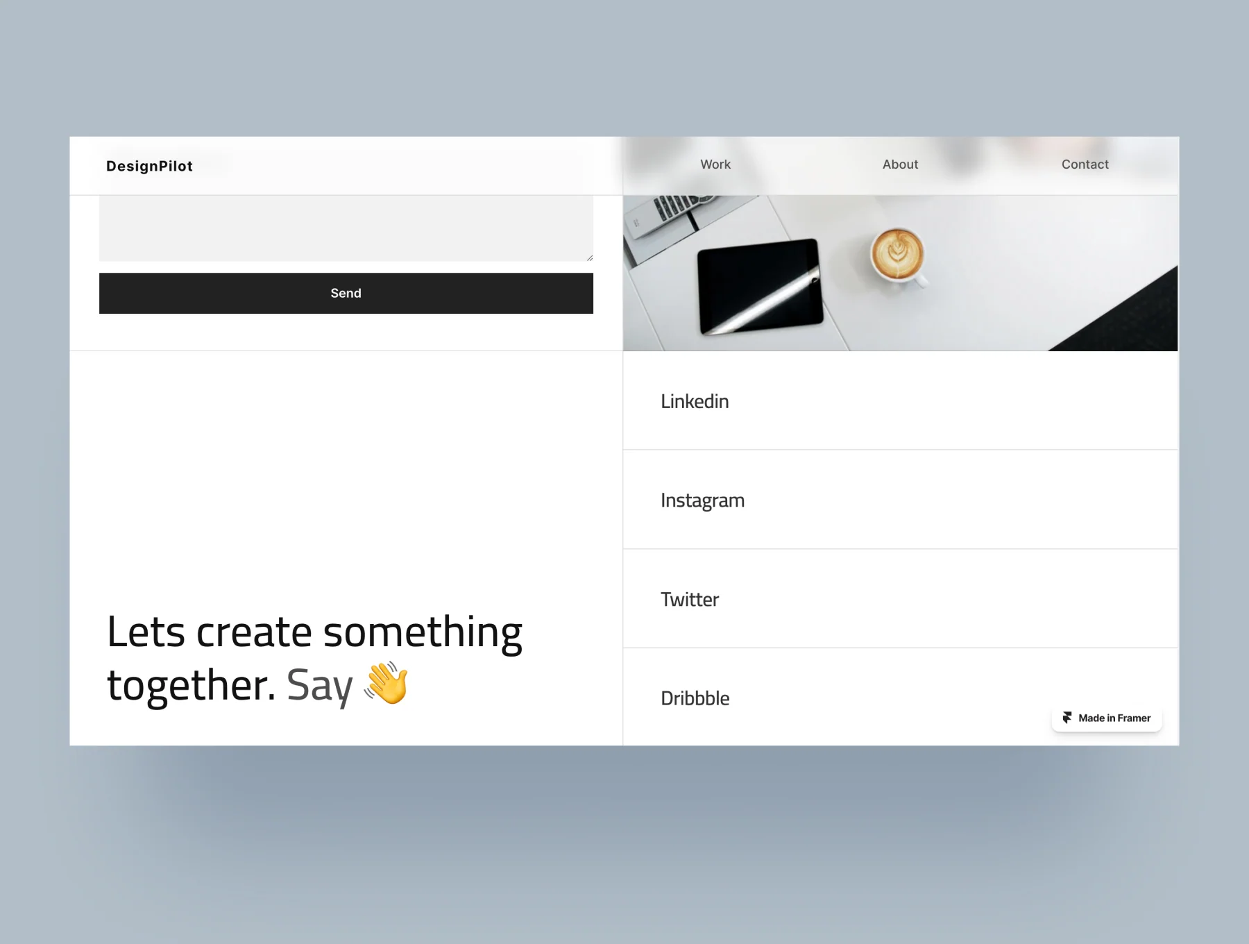 DesignPilot - Clean Portfolio Framer Template 6