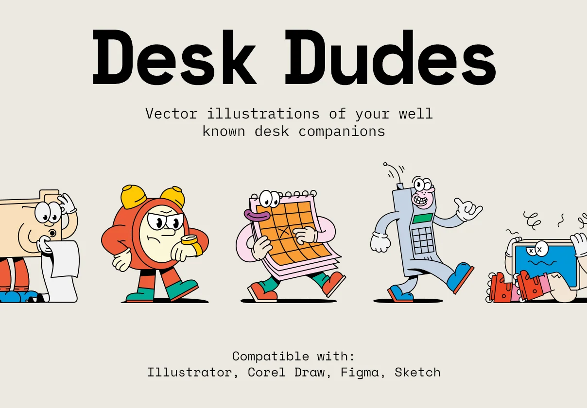 Desk Dudes - illustration pack