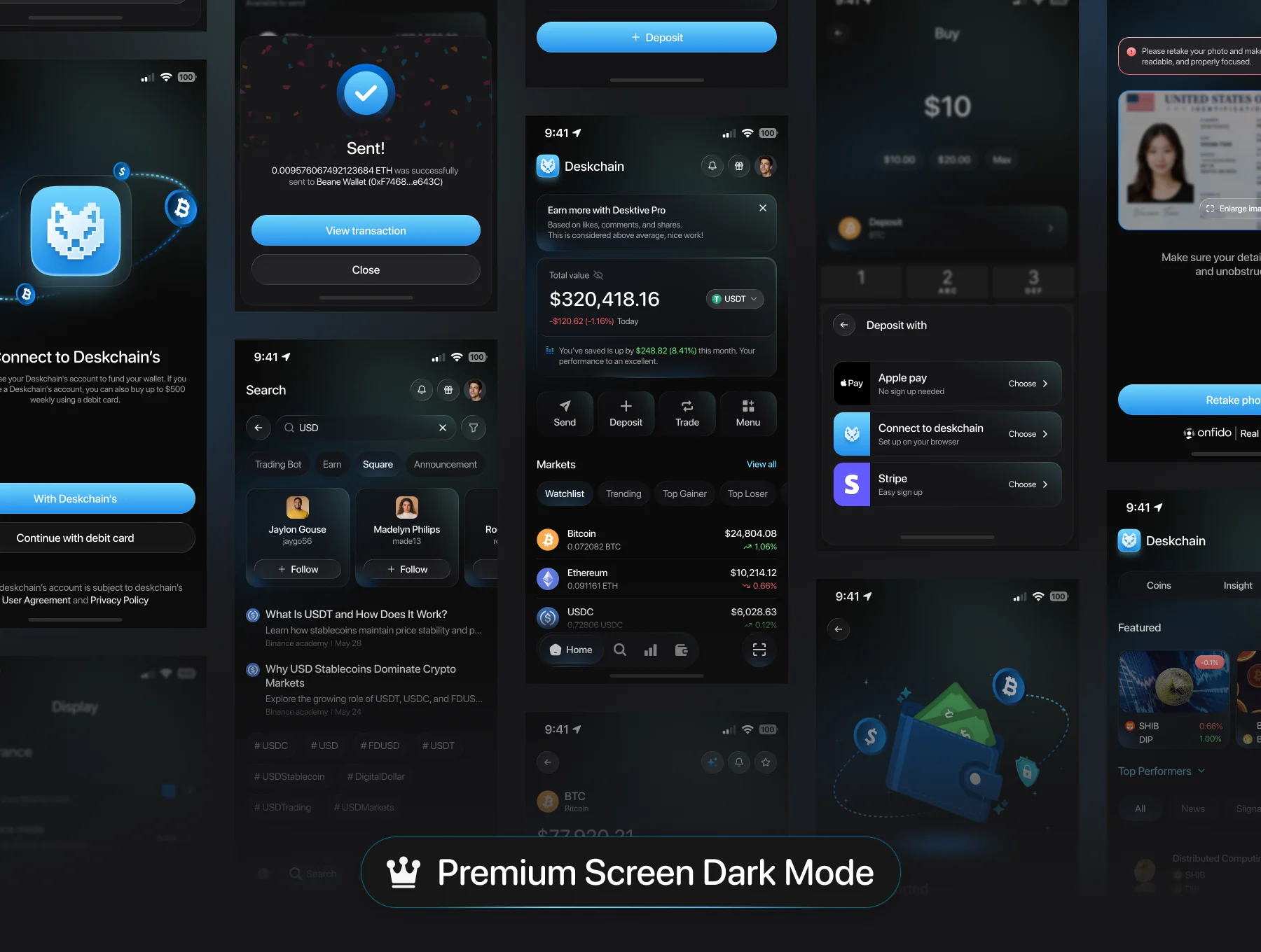 Deskchain – Crypto Mobile App UI KIT 4