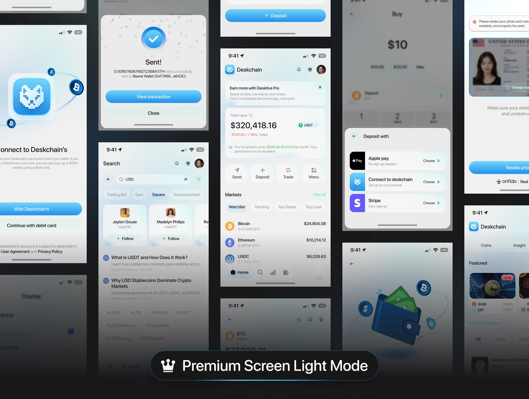Deskchain – Crypto Mobile App UI KIT 5
