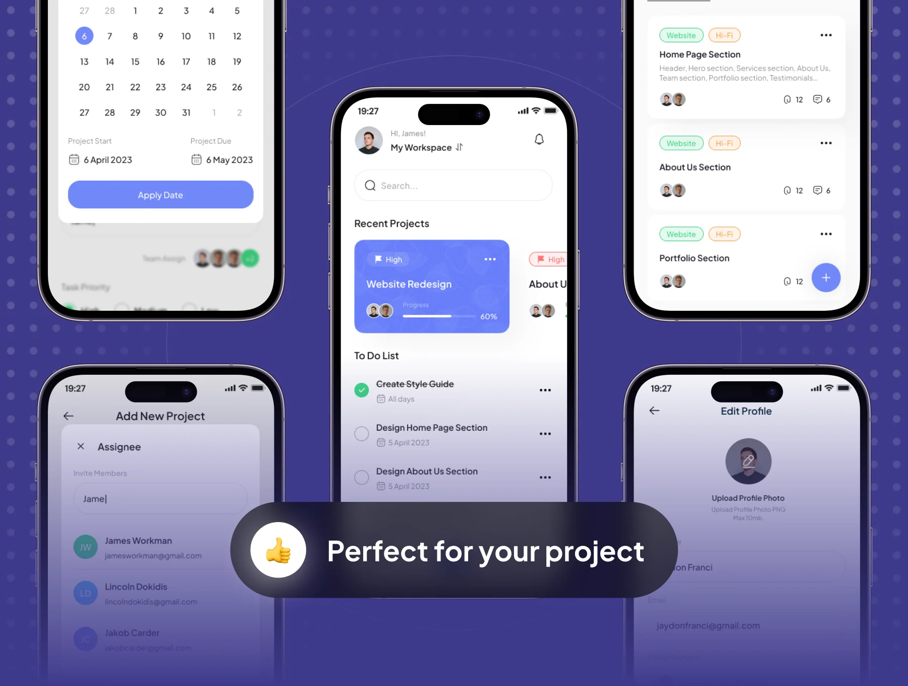 DeskPro - Project Management Mobile App UI Kit 5
