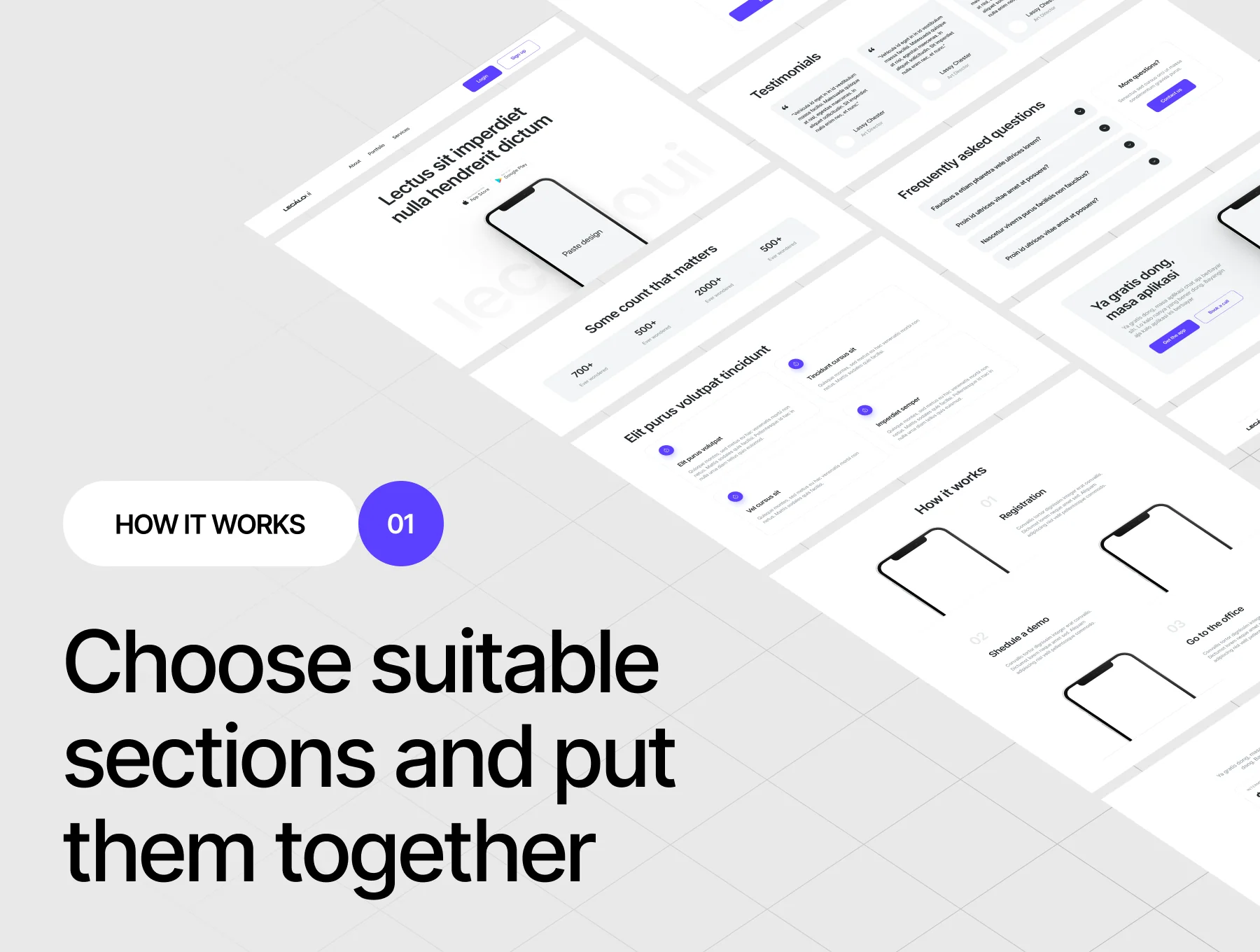 Desktop Wireframe Kit – 350 unique sections 5
