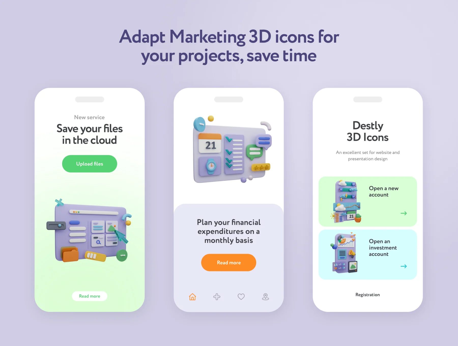 Destly Interface 3D Icons 3