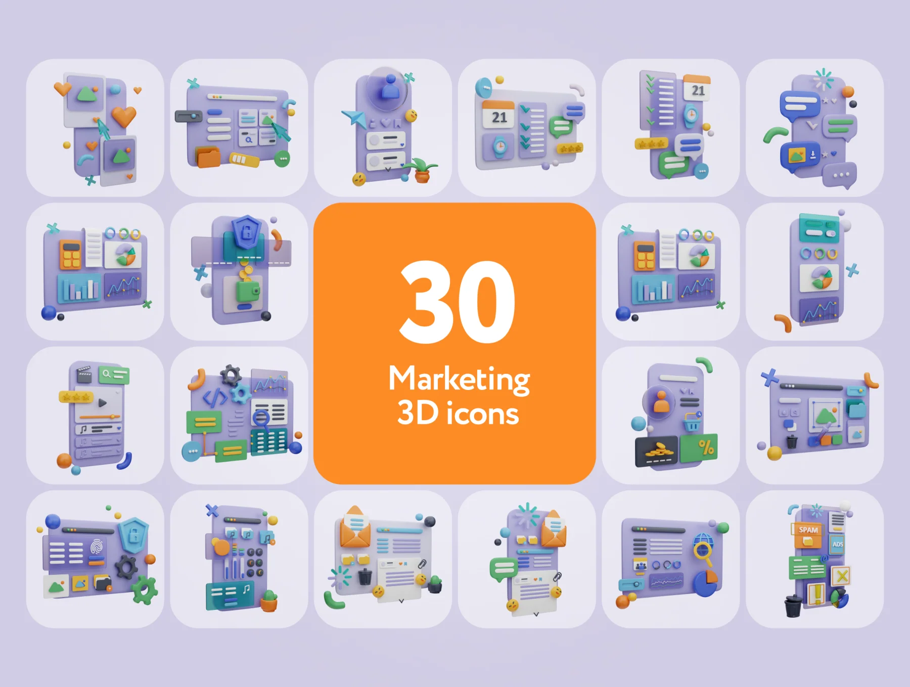 Destly Interface 3D Icons 6