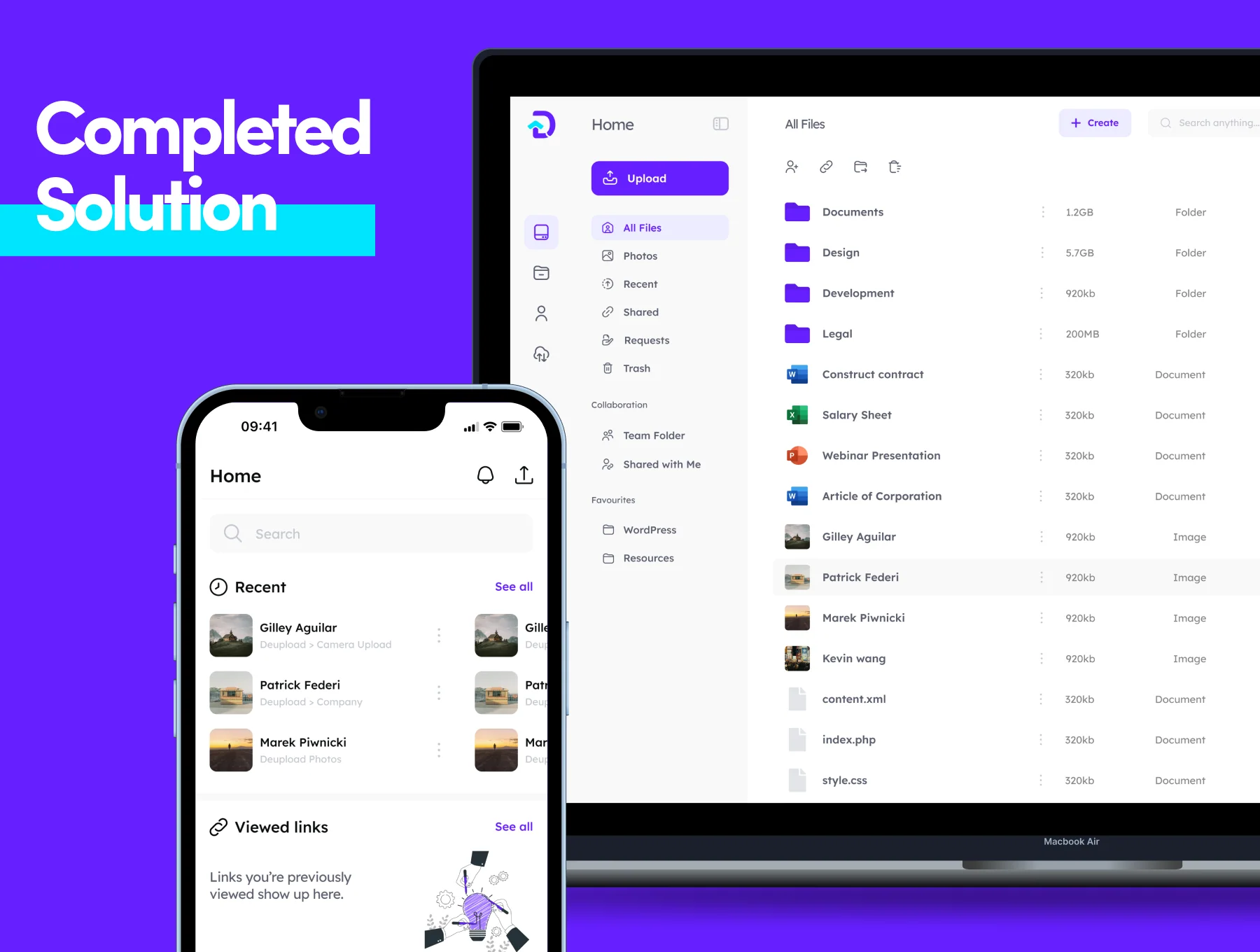Deupload - Cloud Storage App + Landing pages 2