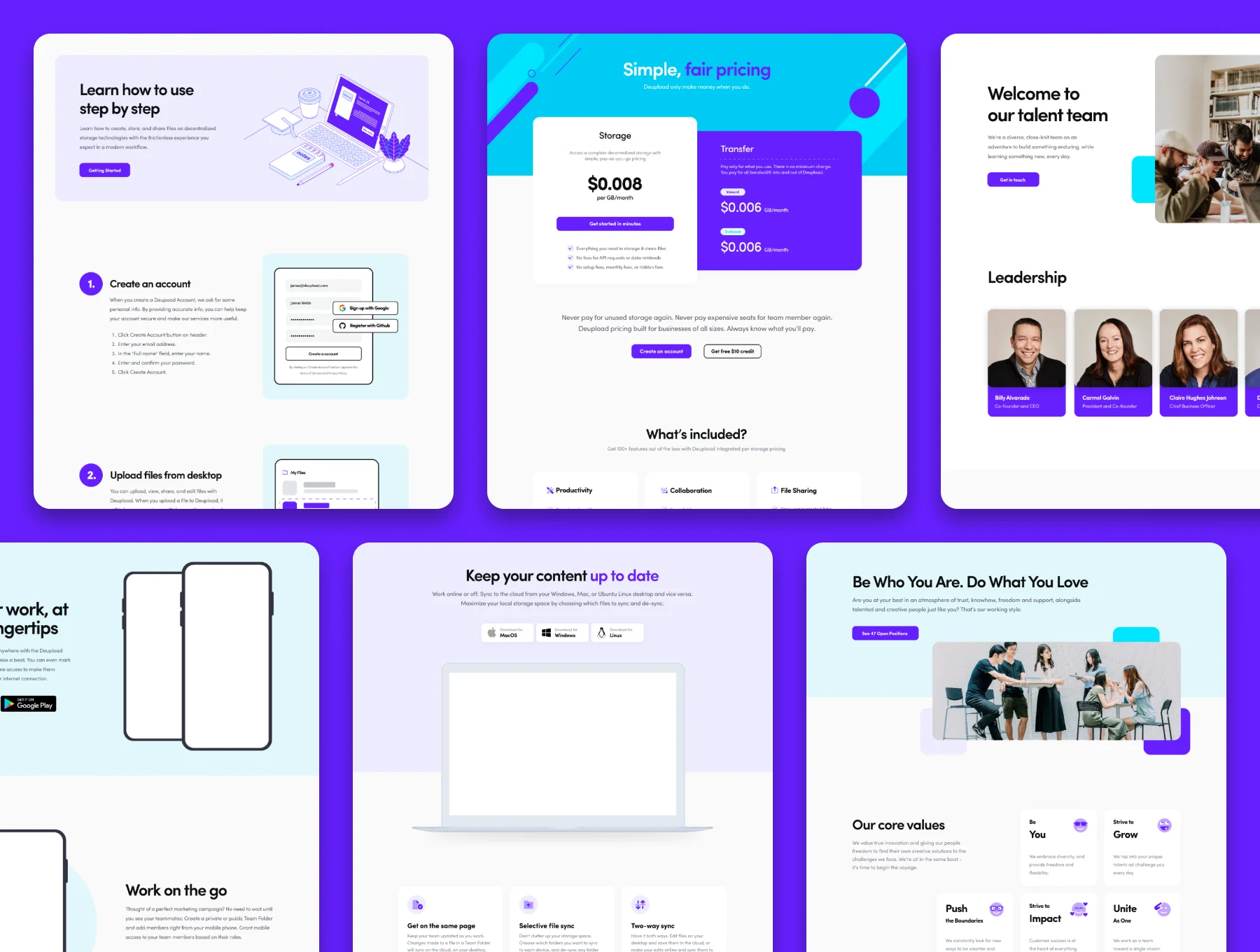 Deupload - Cloud Storage App + Landing pages 4