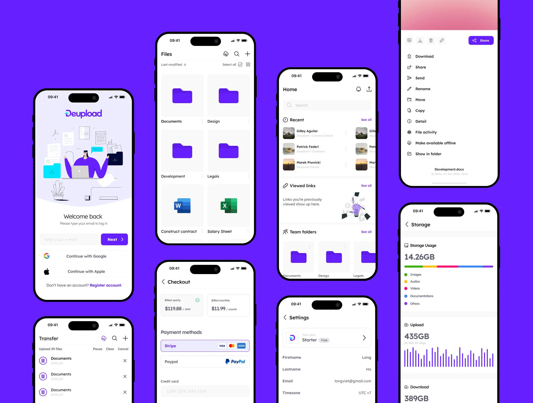 Deupload - Cloud Storage App + Landing pages 8