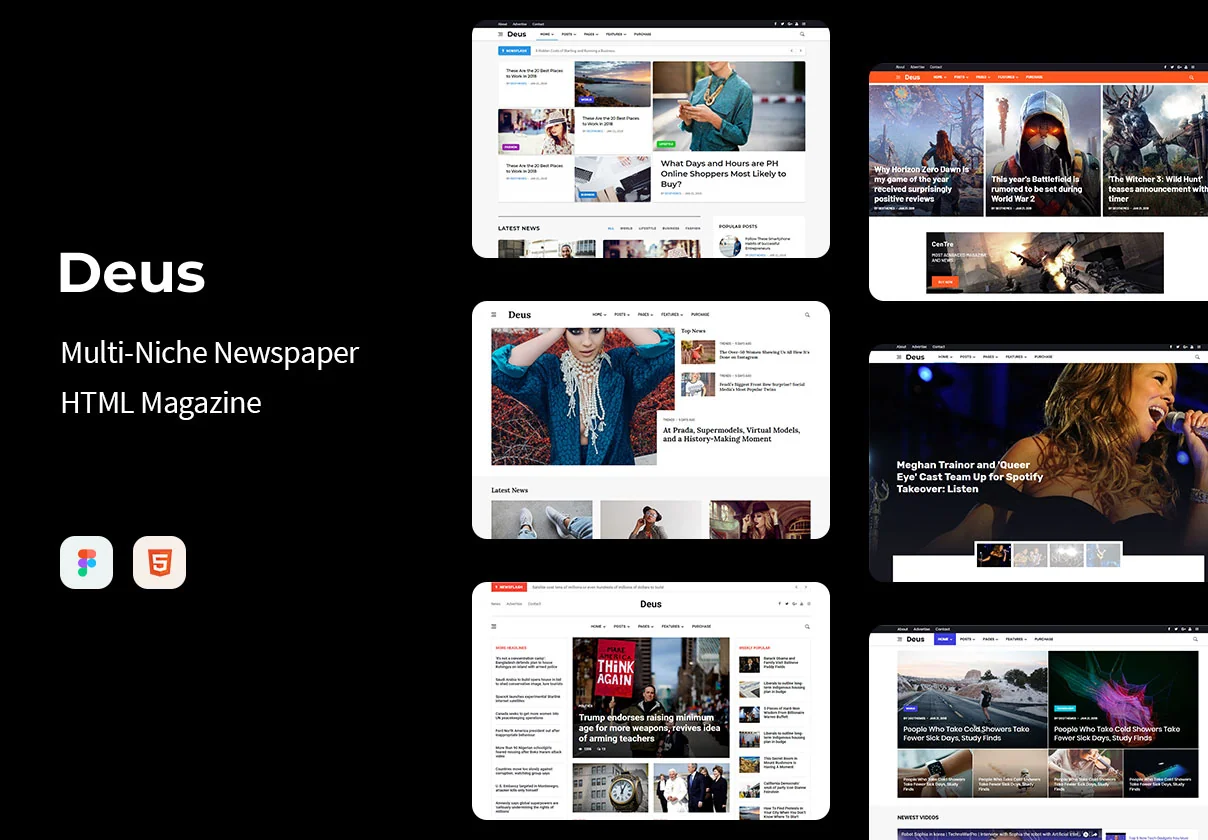 Deus - Multi-Niche Newspaper HTML Magazine