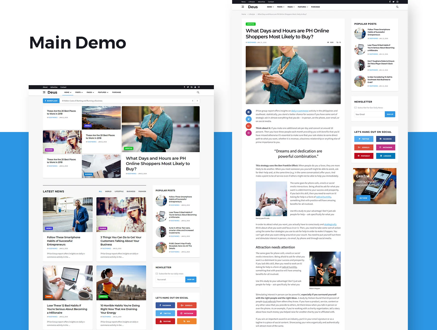 Deus - Multi-Niche Newspaper HTML Magazine 2