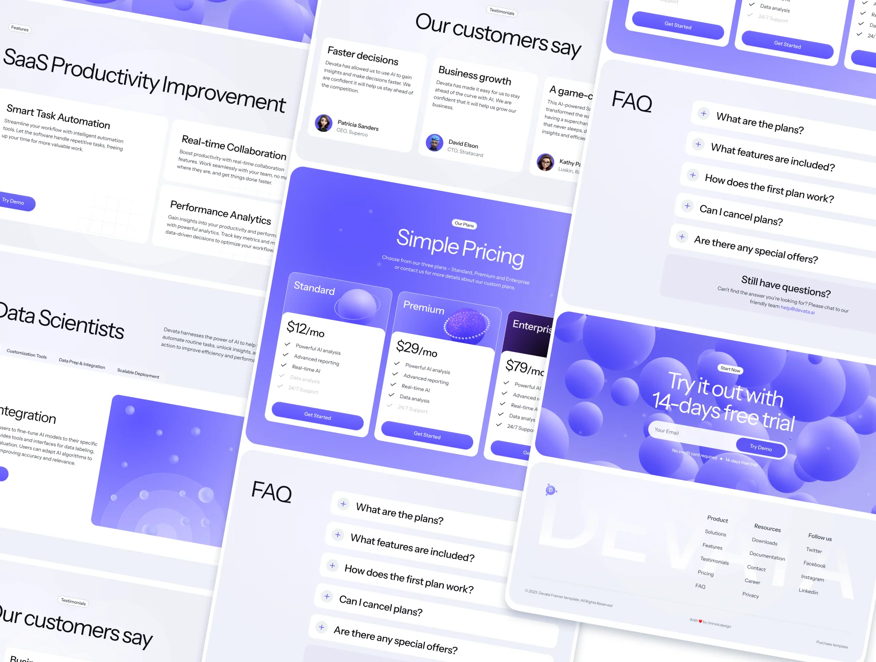 DEVATA – AI SAAS Framer Template 2