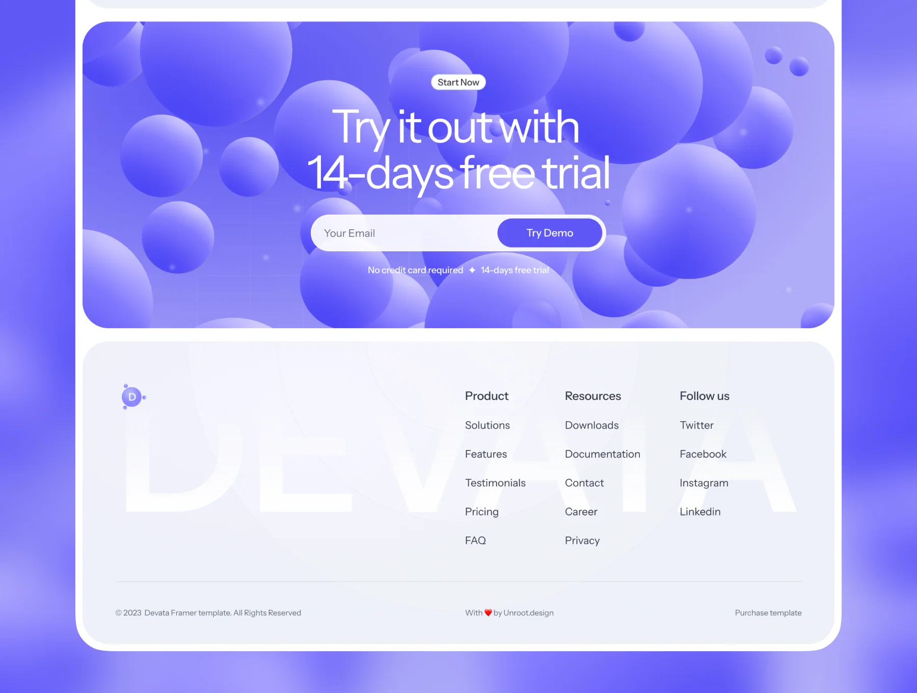 DEVATA – AI SAAS Framer Template 4