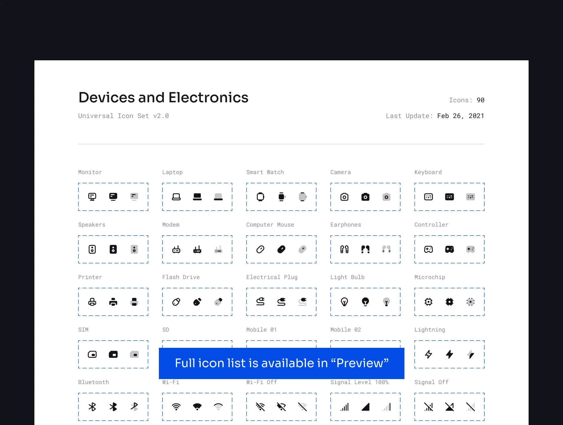 Devices and Electronics Icon Set 8