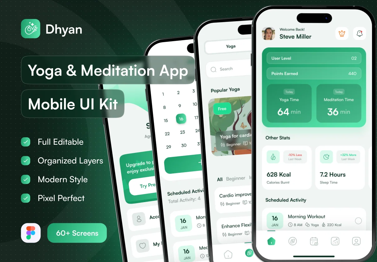 Dhyan - Yoga & Meditation UI Kit