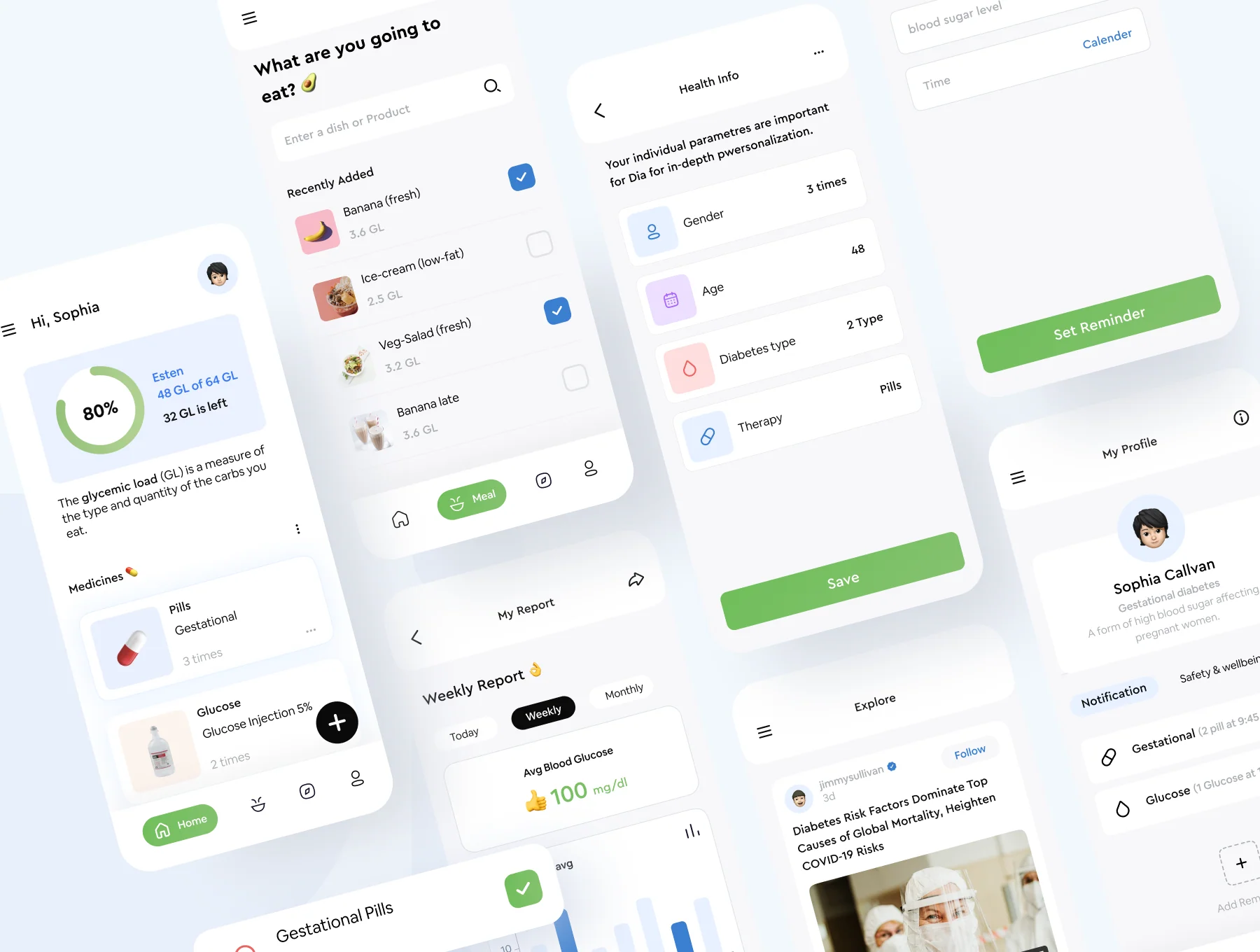 Diab - diabetes management app ui kit 4