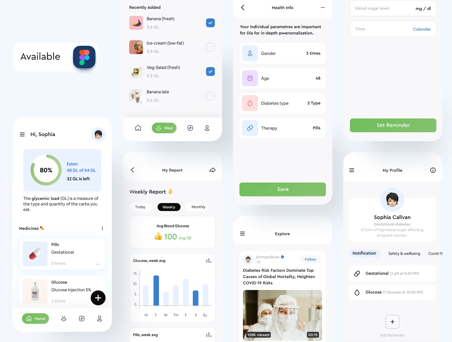 Diab - diabetes management app ui kit 5