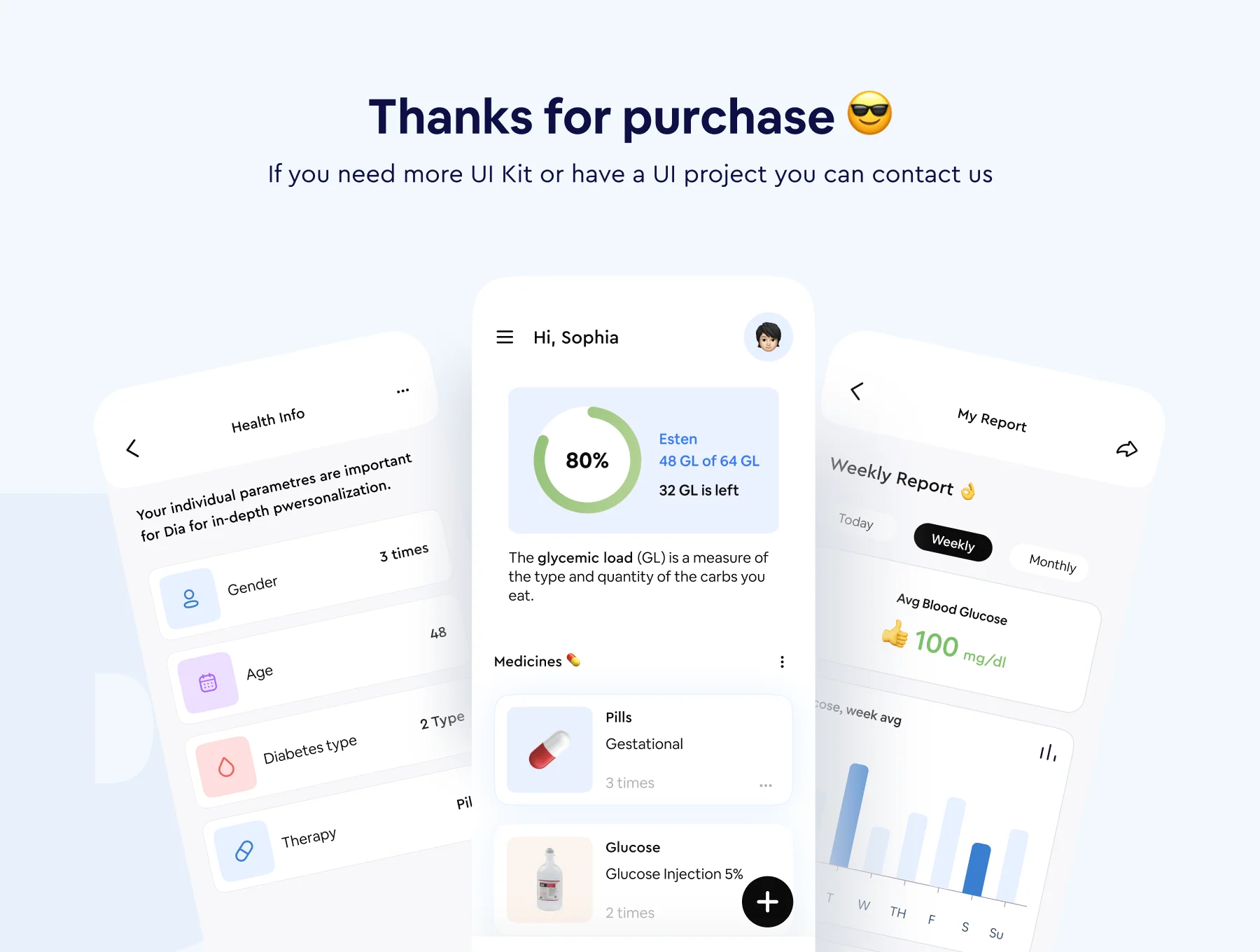 Diab - diabetes management app ui kit 6