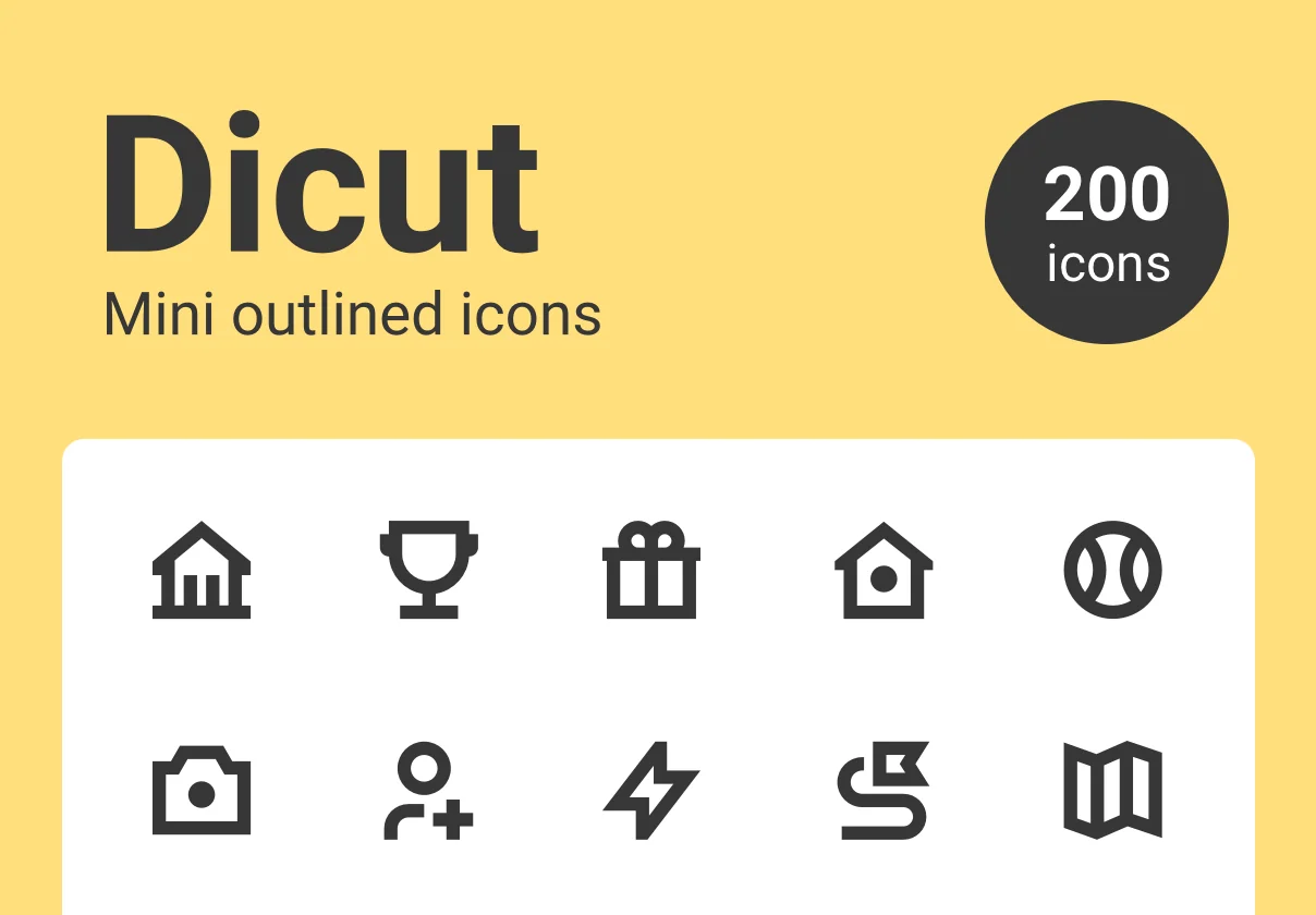 Dicut Outlined Icons