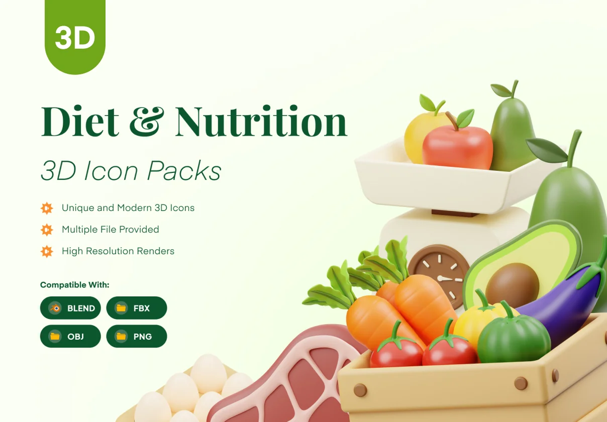 Diet & Nutrition 3D Icon