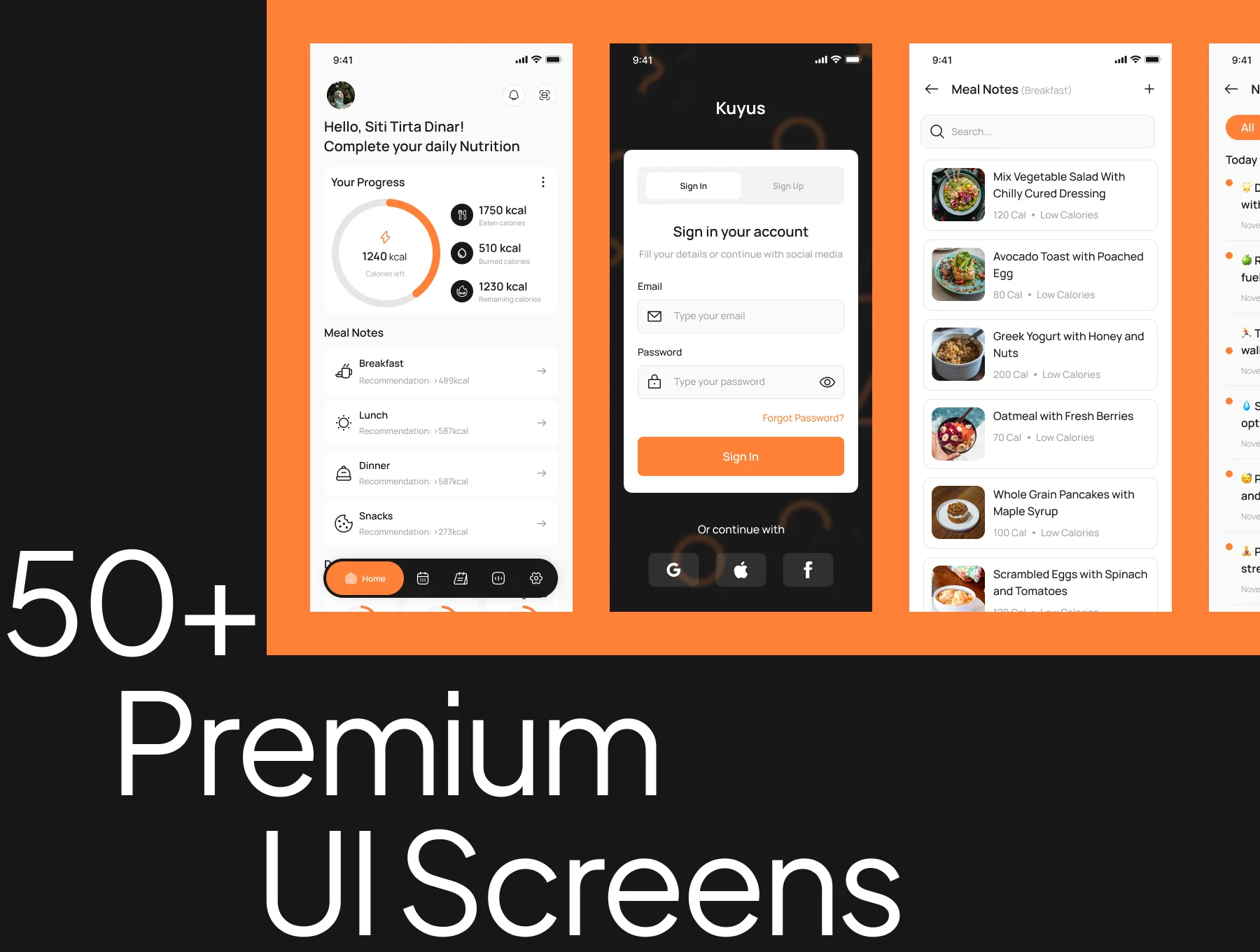 Diet Tracker App UI Kit 6