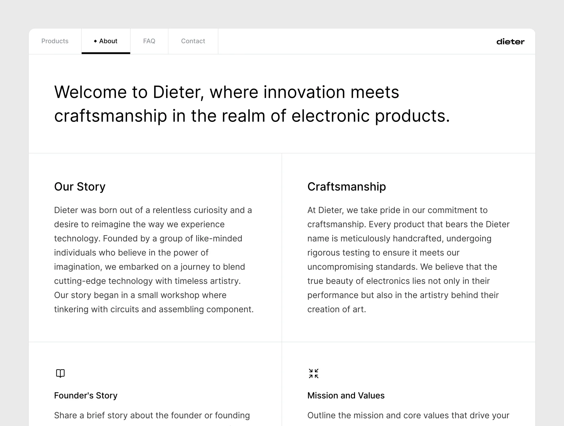 Dieter - Ecommerce Framer Template 4