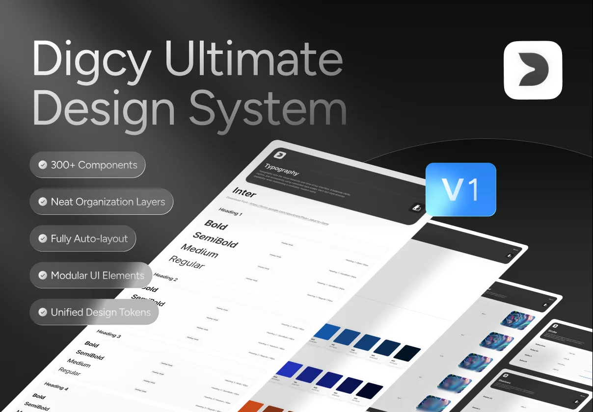 Digcy Design System – Modular UI Kit for Web Products
