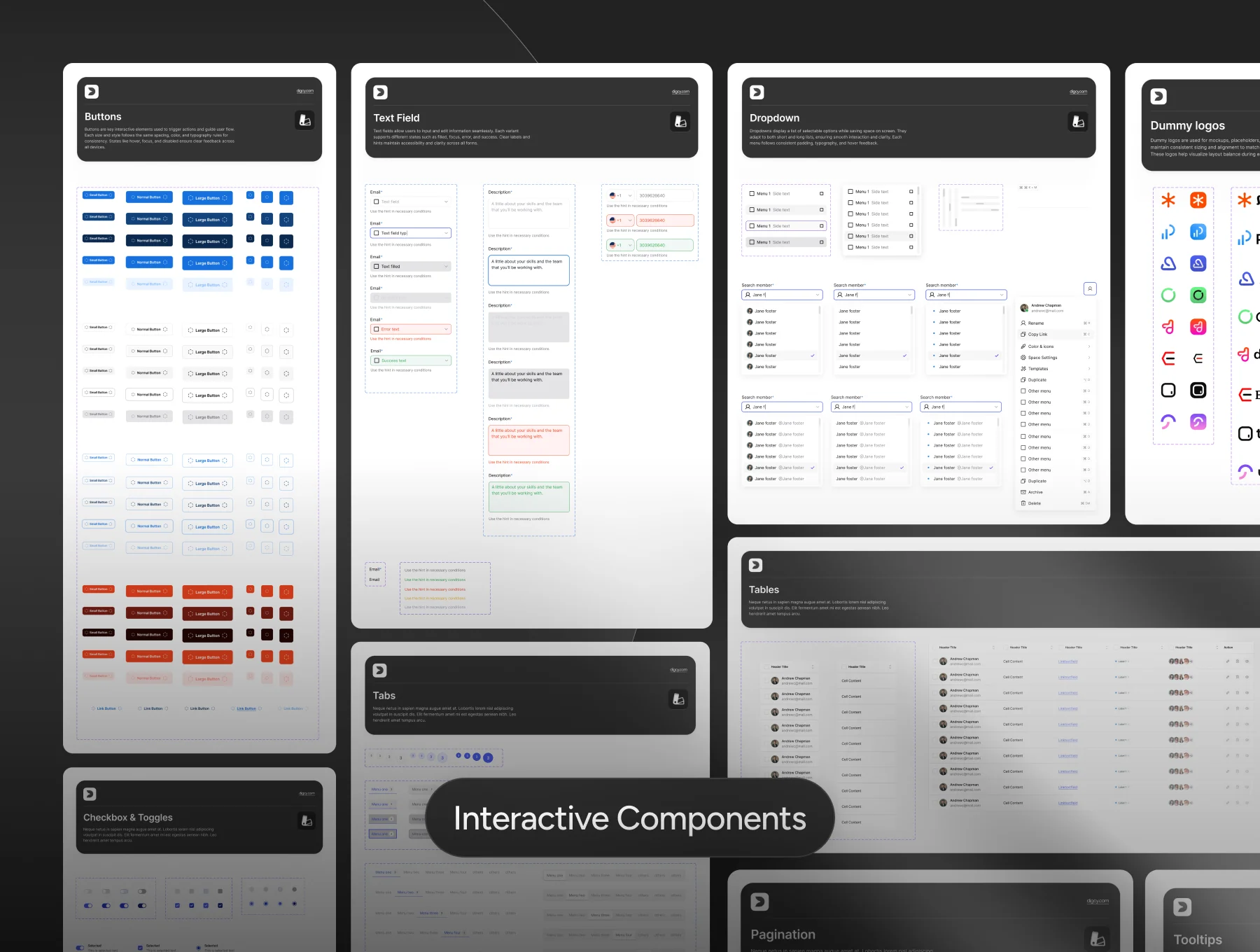 Digcy Design System – Modular UI Kit for Web Products 7