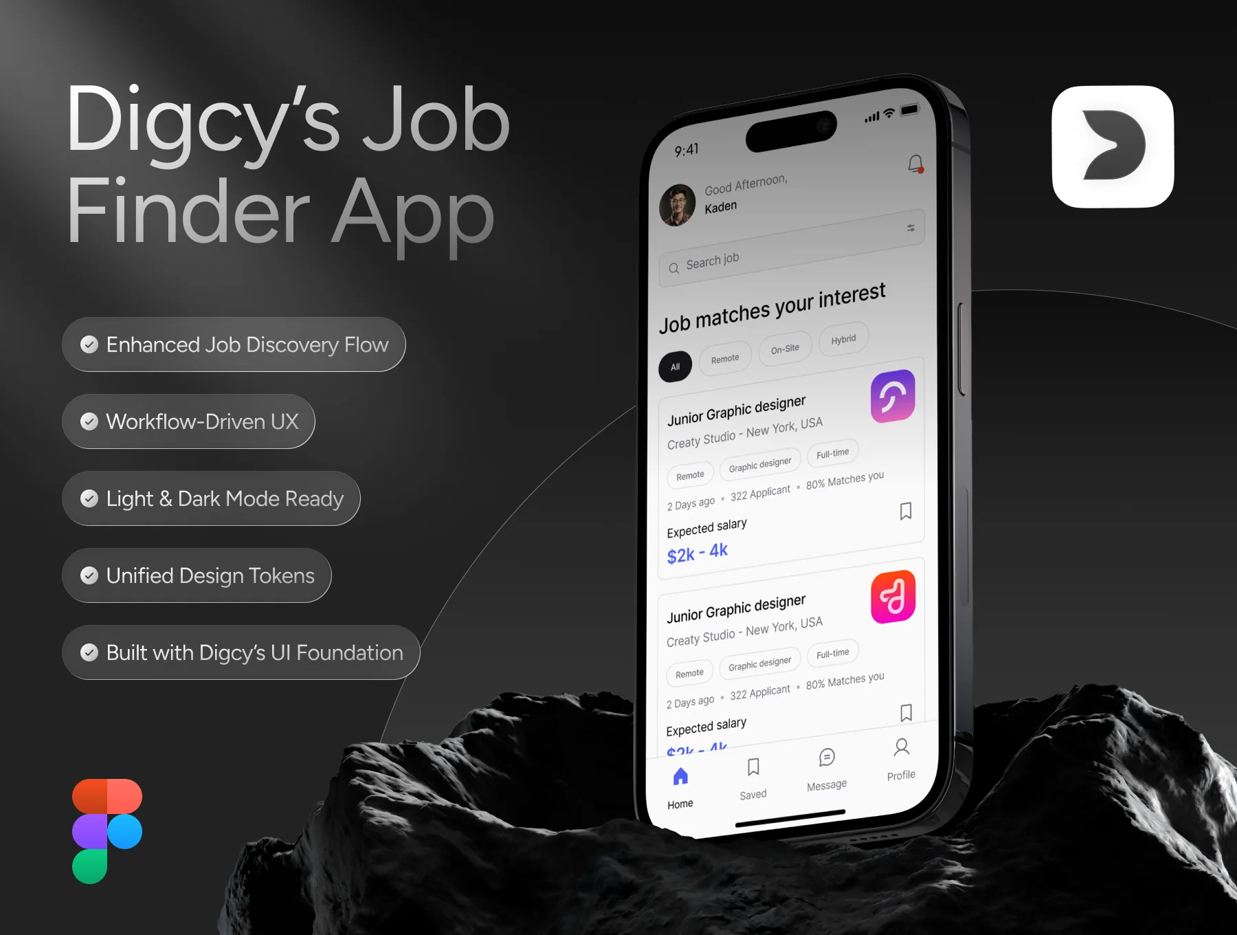 Digcy’s Job Finder App – Mobile UI Kit