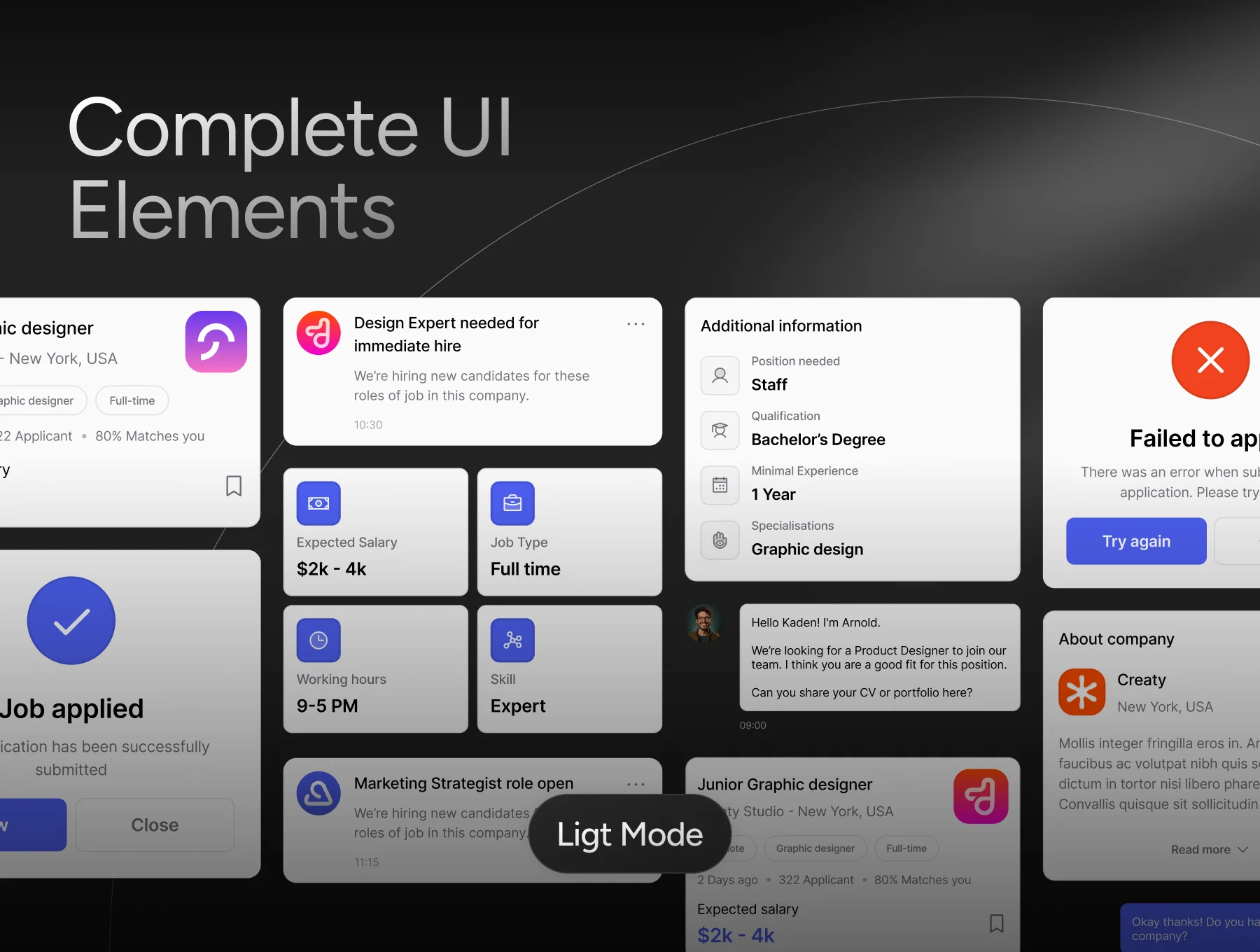 Digcy’s Job Finder App – Mobile UI Kit 2