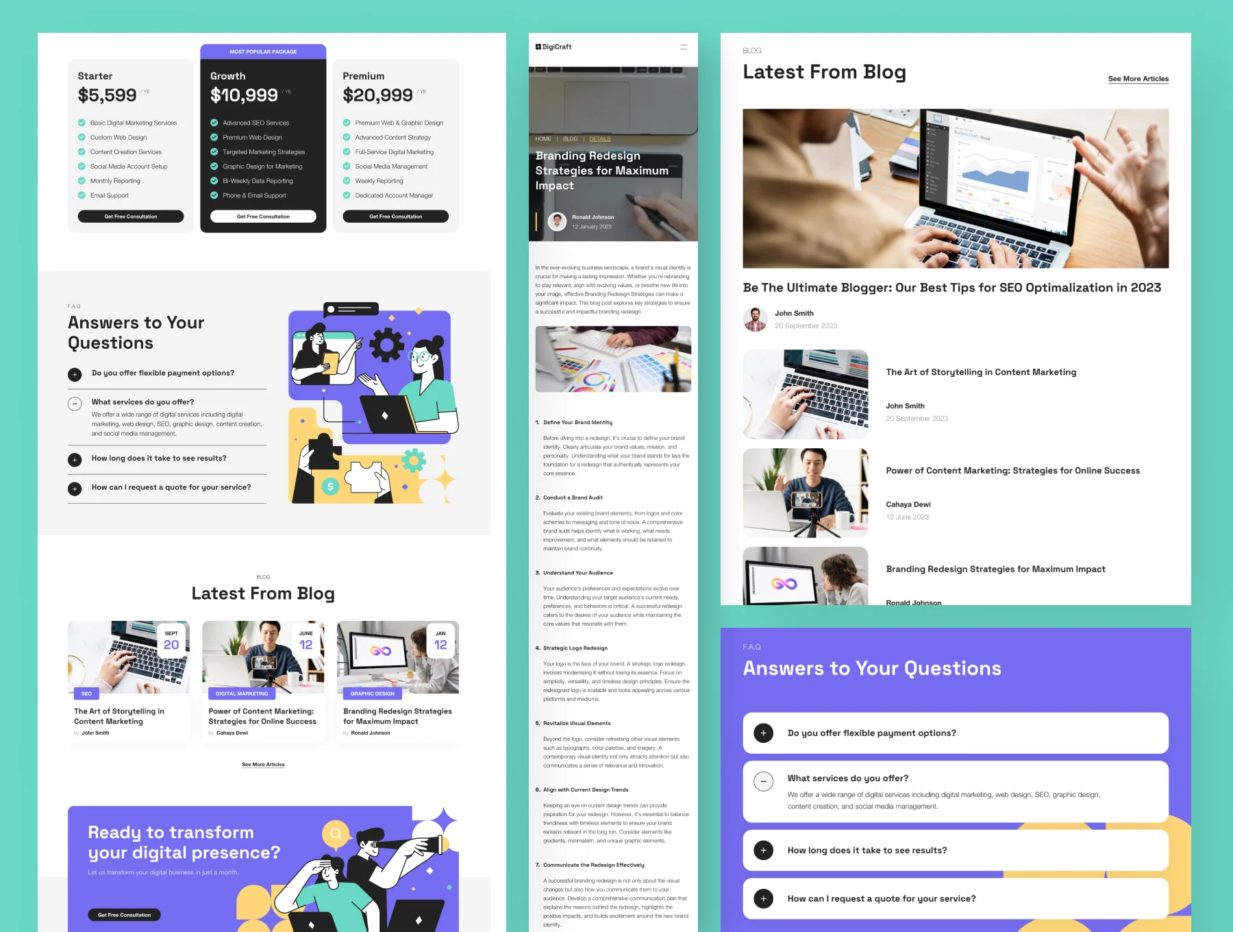 DigiCraft - Digital Agency Website Framer 2