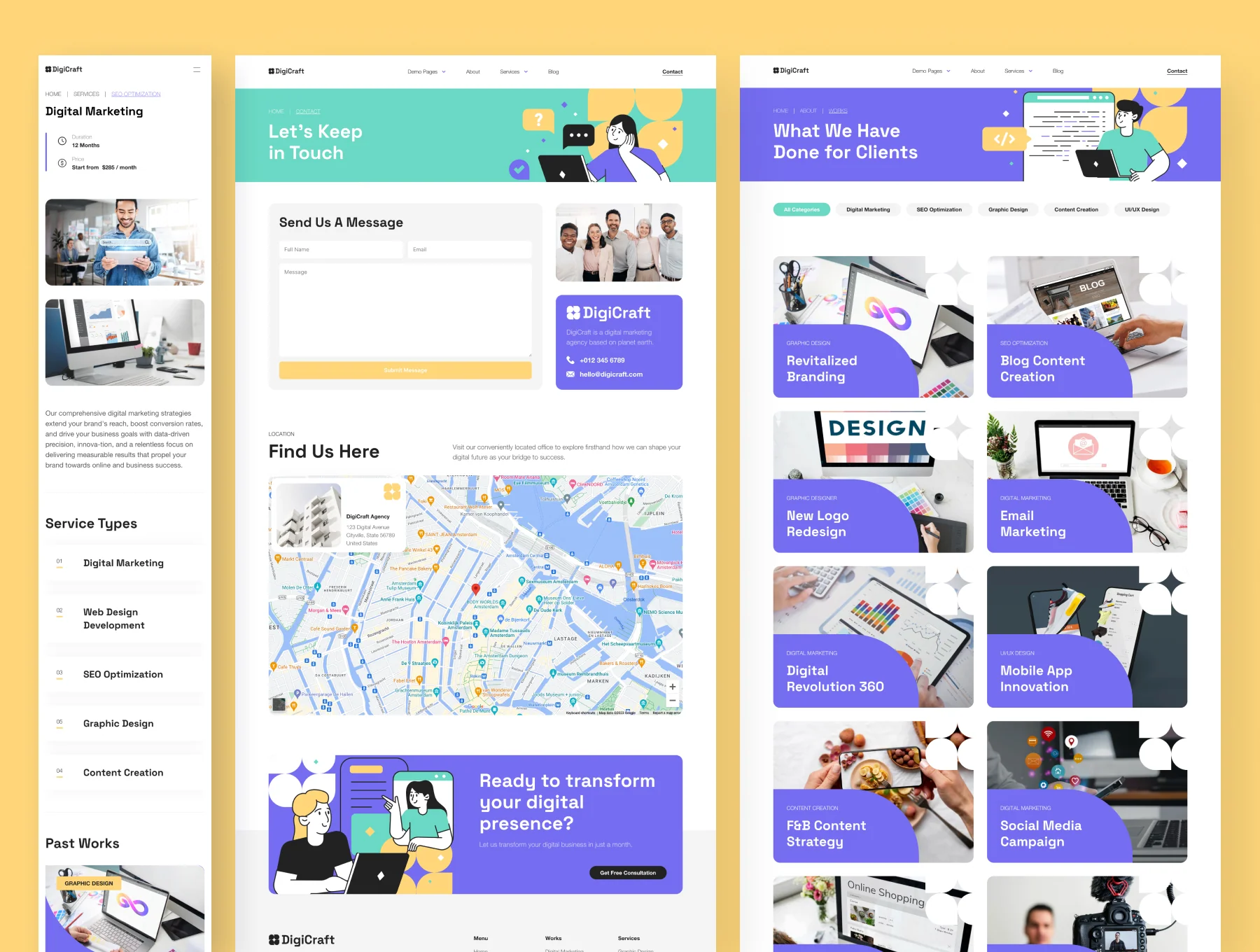 DigiCraft - Digital Agency Website Framer 3