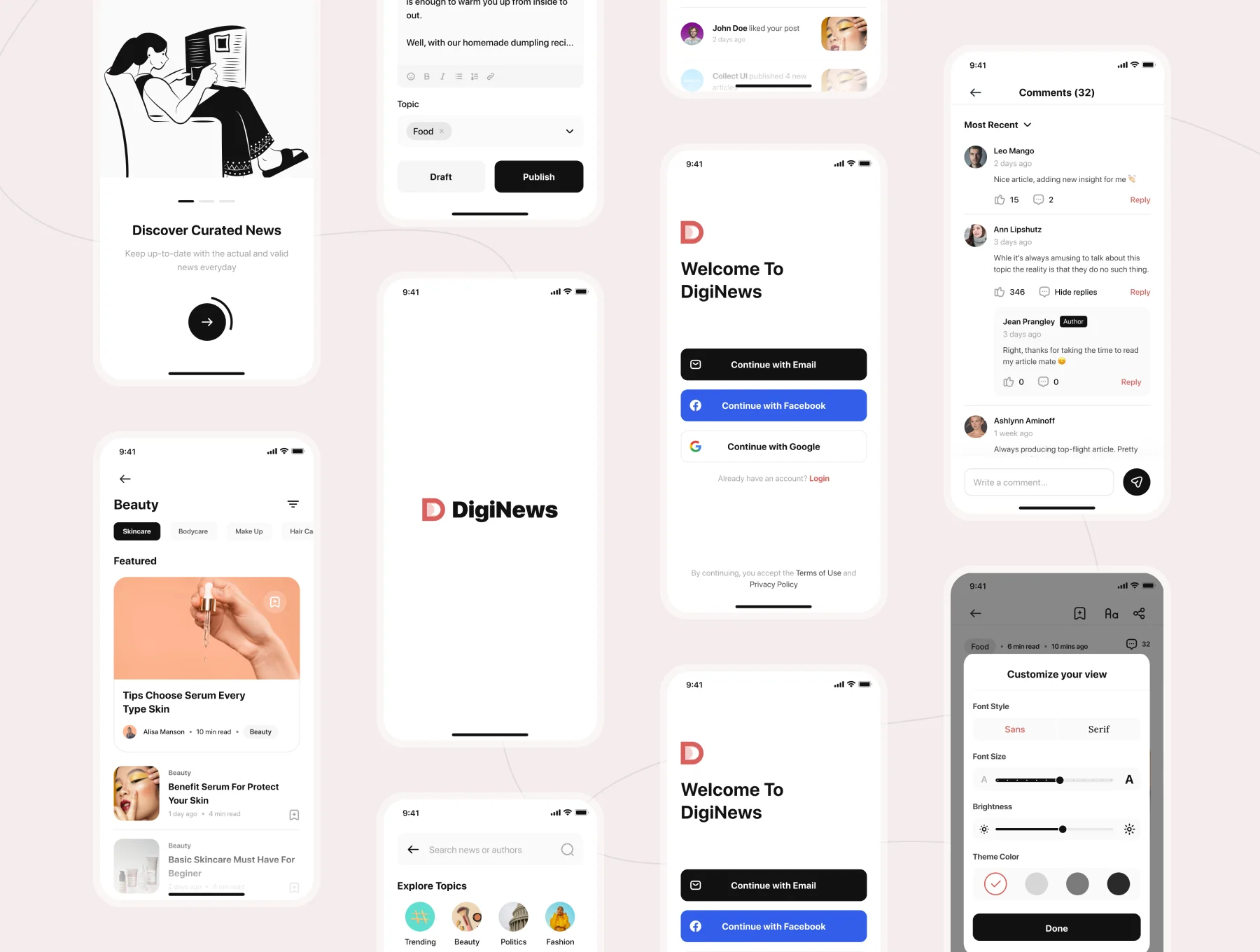 DigiNews - News App UI Kit 2