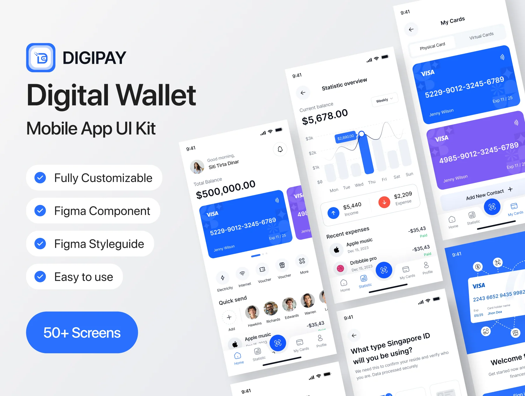 Digipay Digital Wallet Mobile App Ui kit