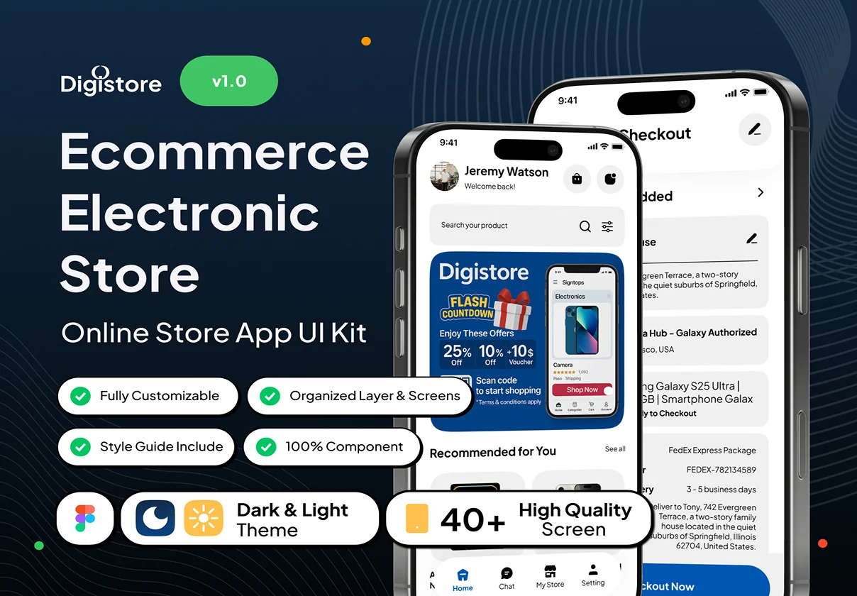 Digistore - Ecommerce Electronic Store App UI Kit