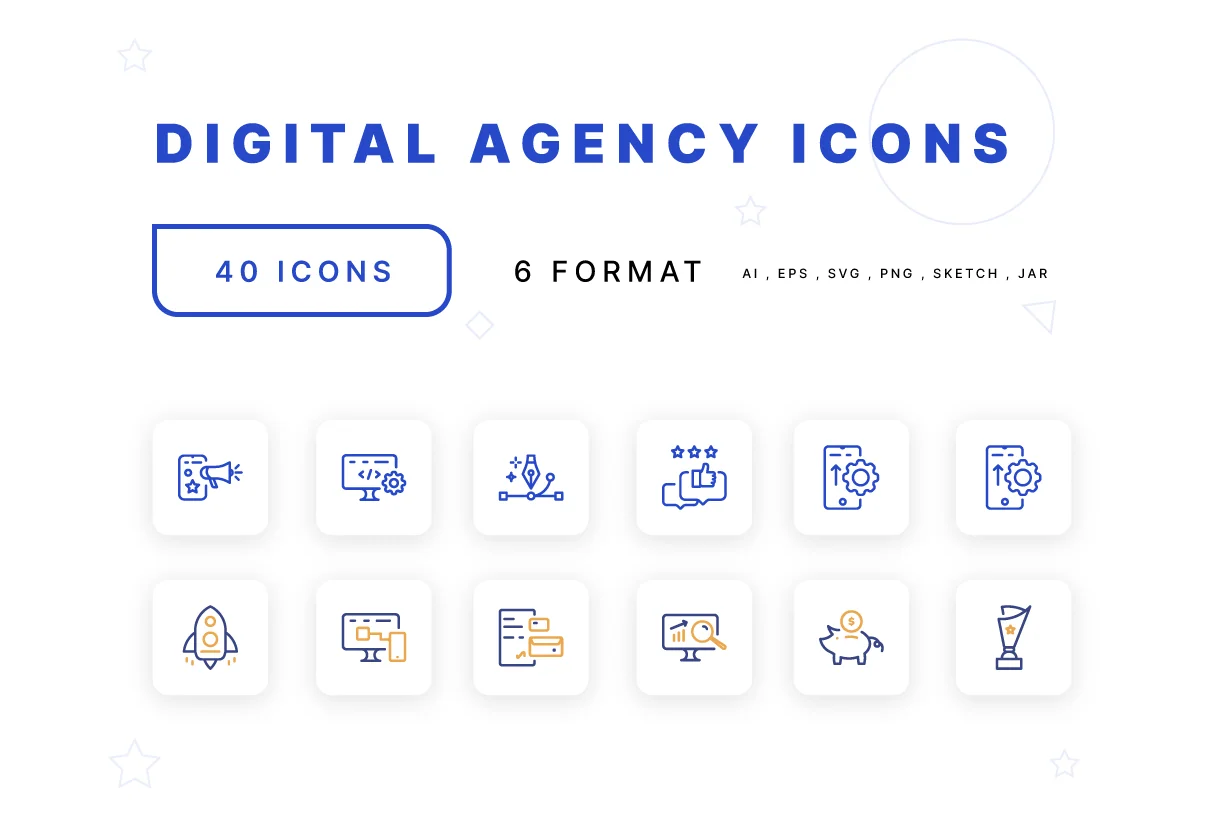 Digital Agency Startup Icons