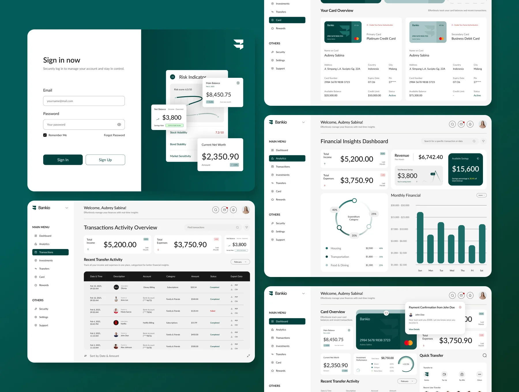 Digital Bank Dashboard Page 5