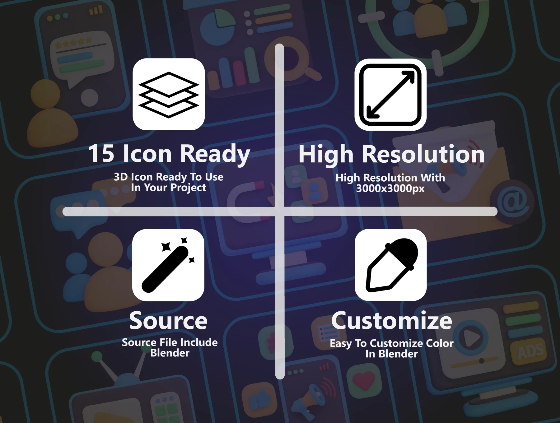 Digital Marketing 3D Icon Pack 3