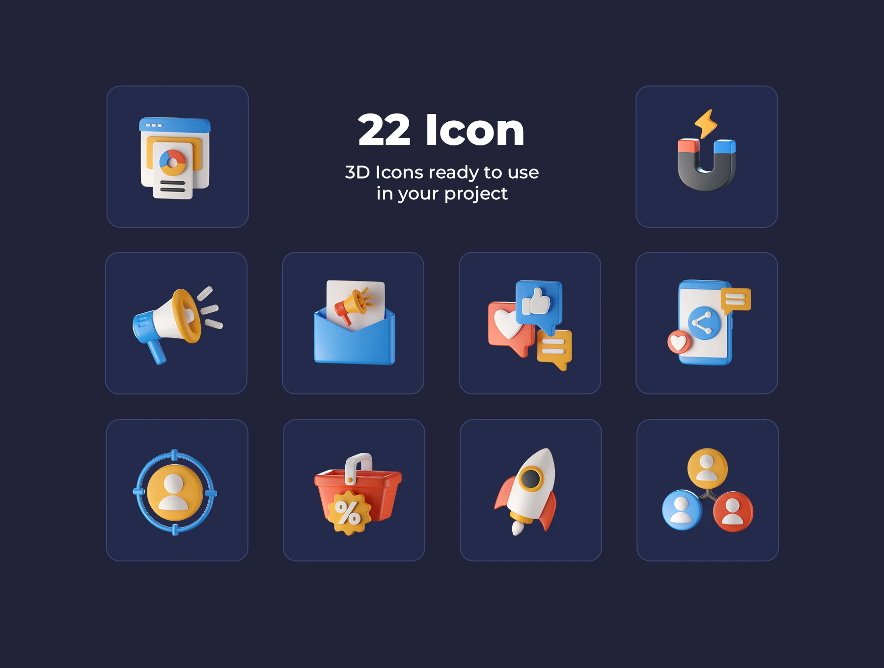 Digital Marketing 3D Icons 5