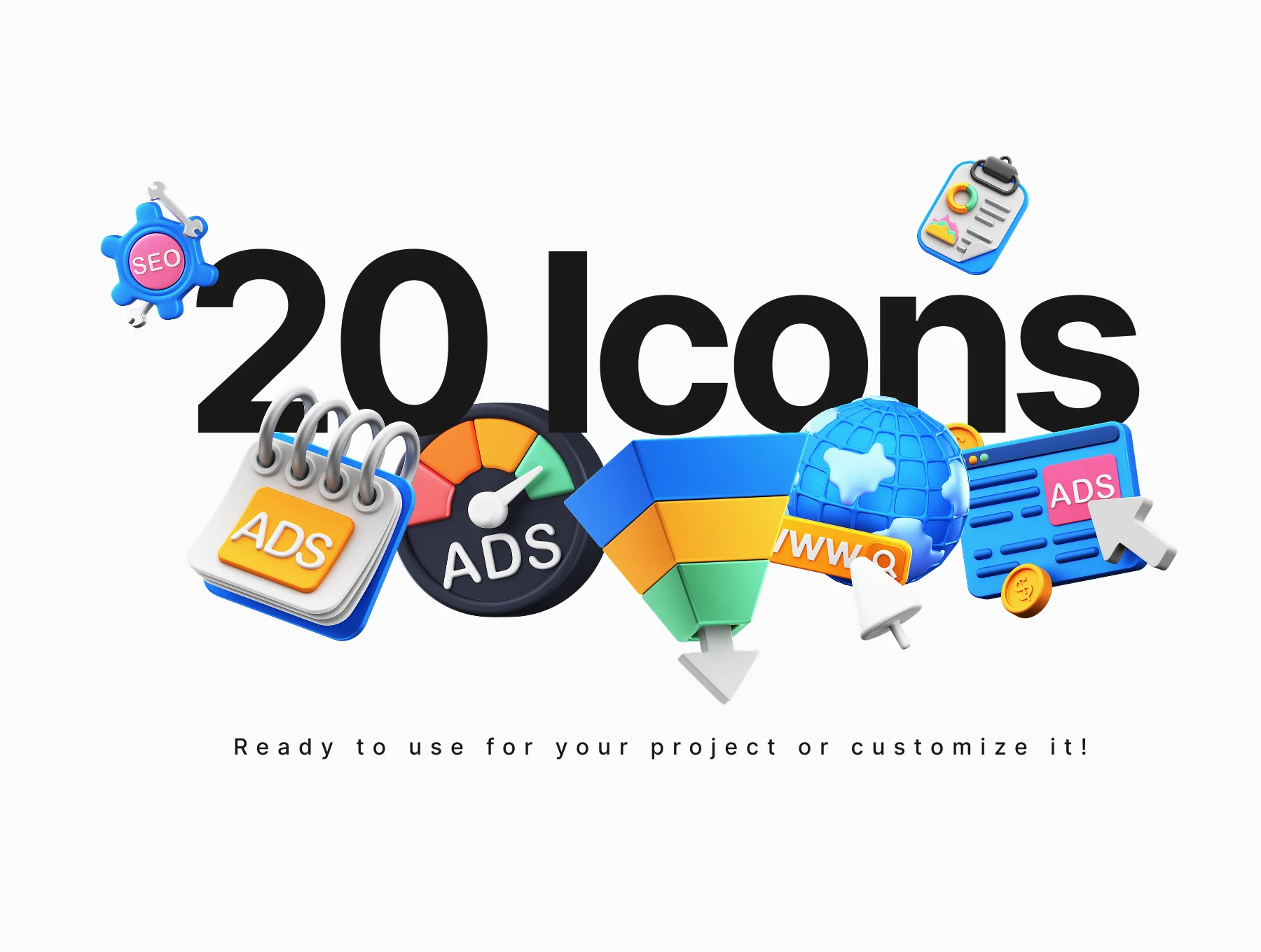 Digital Marketing And SEO 3D Icons Pack 2