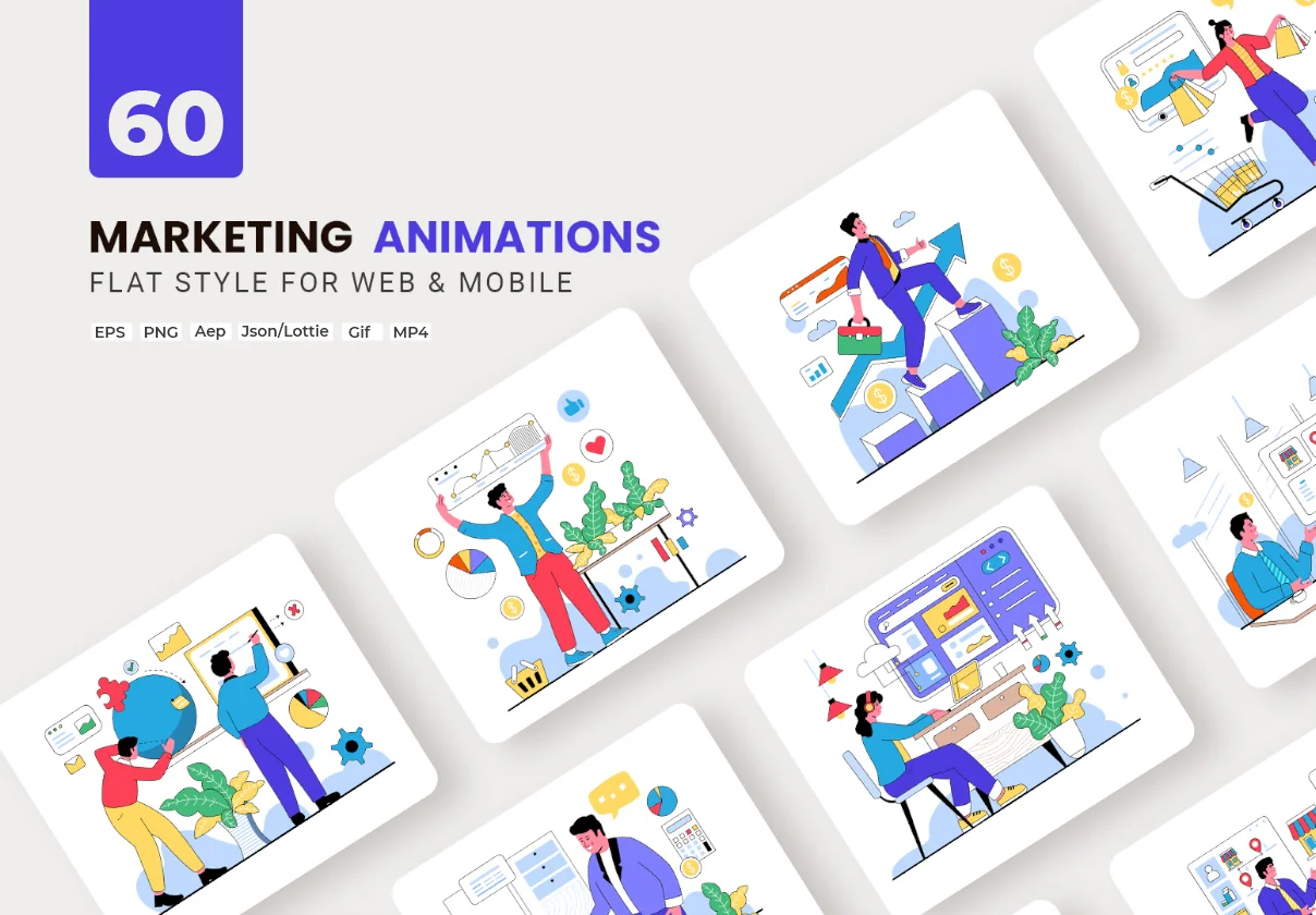 Digital Marketing Animations - Flat Concept