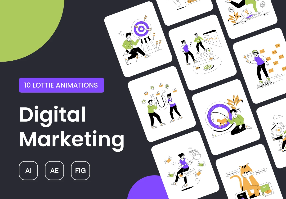 Digital Marketing Lottie Animations