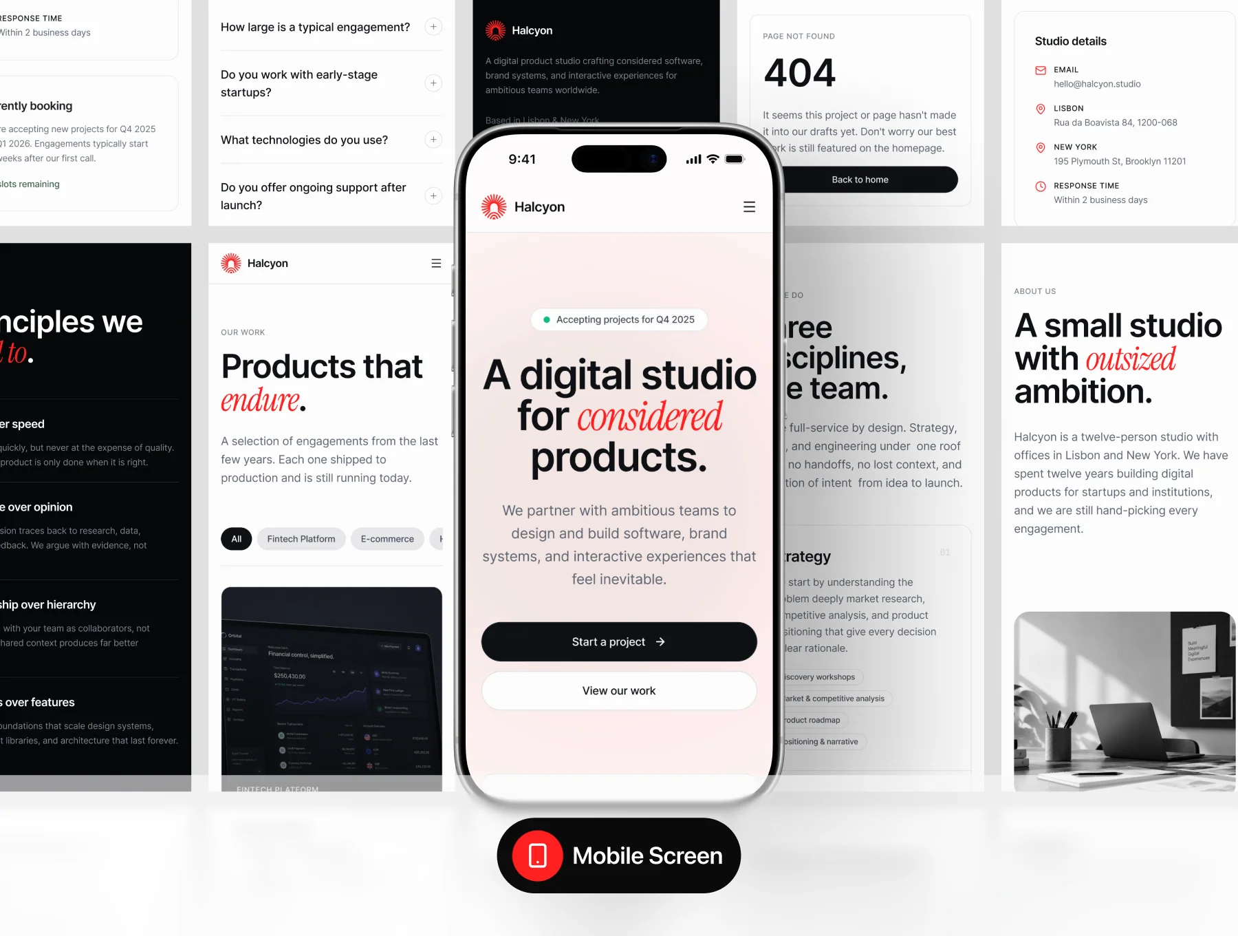 Digital Studio Portfolio UI Kit – Halcyon 7