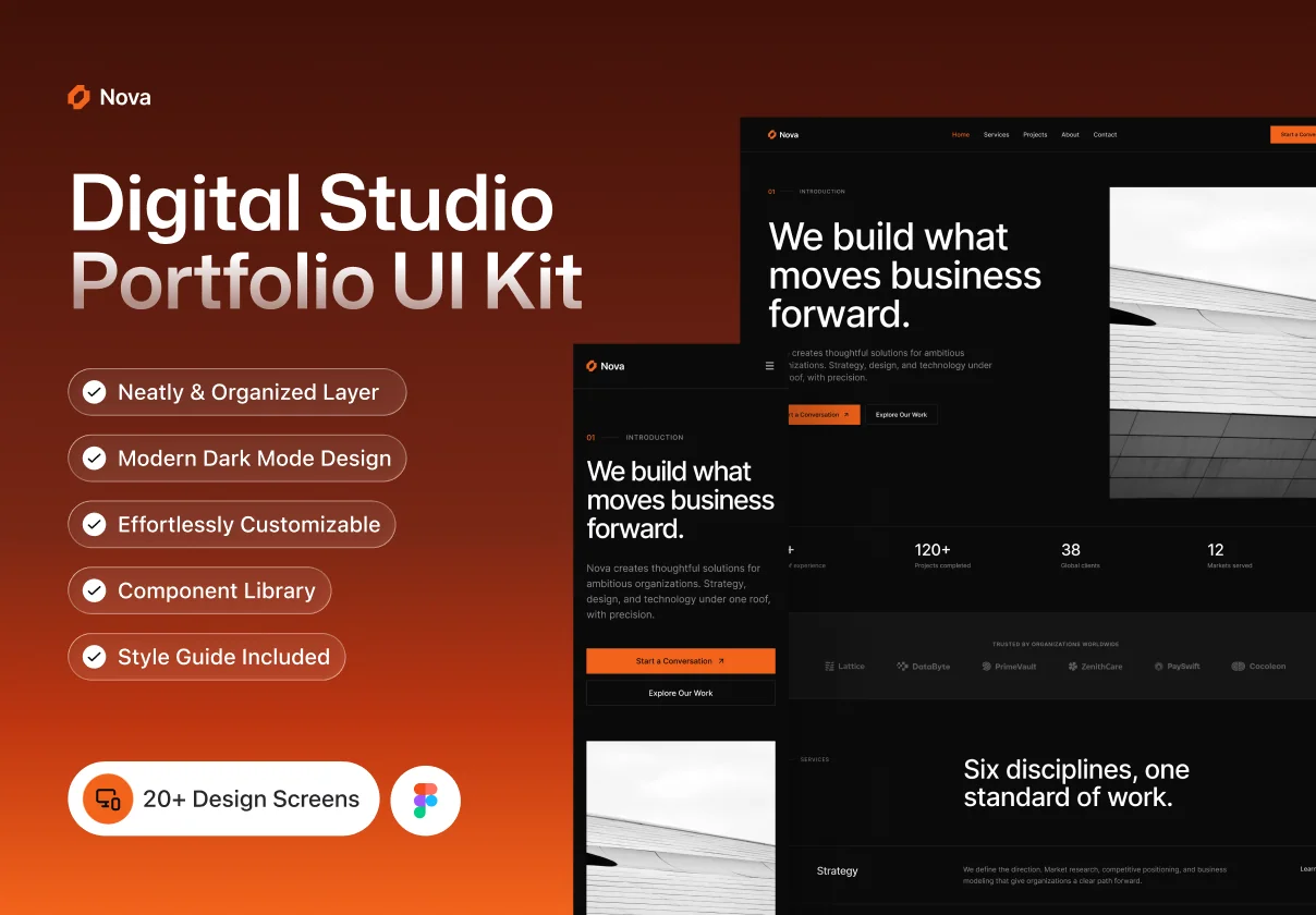 Digital Studio Portfolio UI Kit – Nova